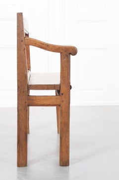French 19th Century Primitive Oak Bench