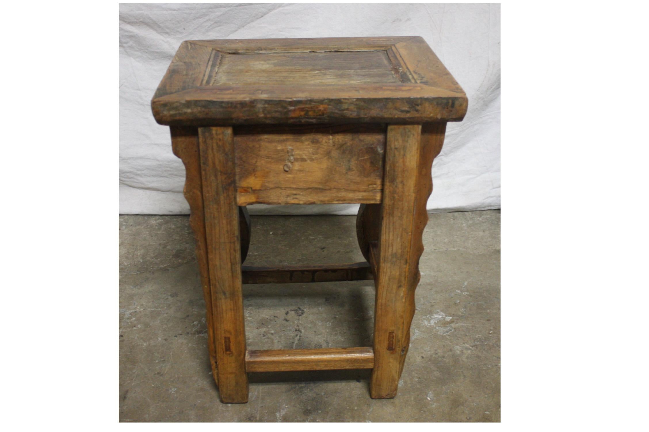 French 19th Century Primitive Side Table In Good Condition In Stockbridge, GA
