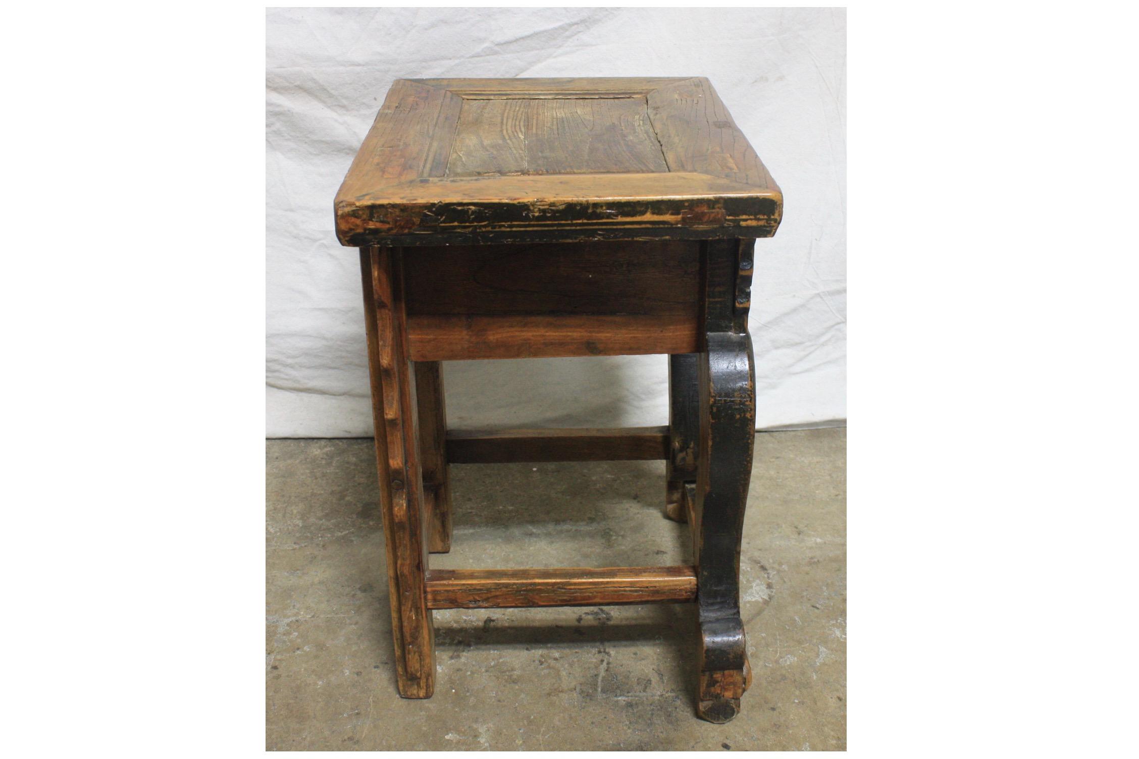Beech French 19th Century Primitive Side Table