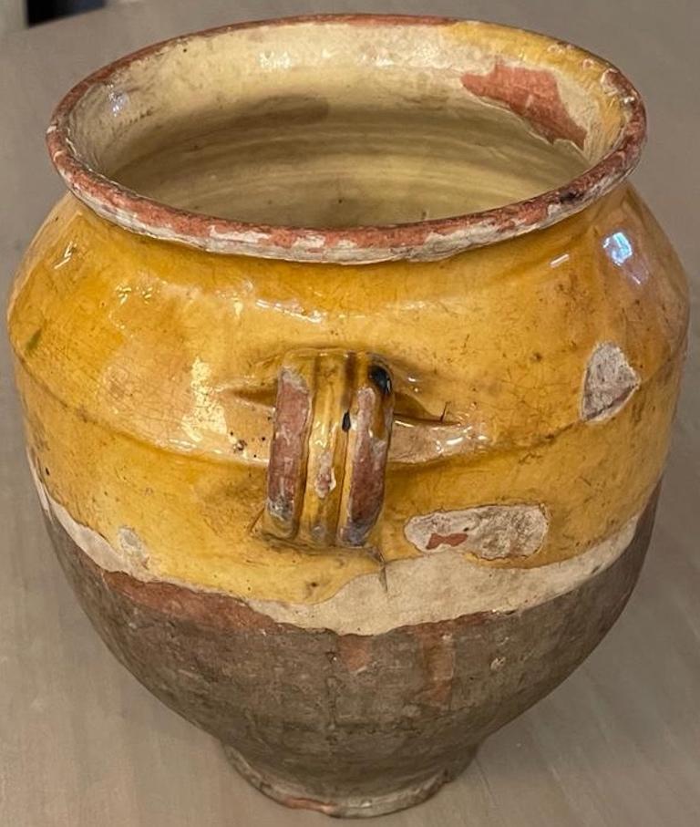 French 19th Century Provençal Half Glazed Terracotta Confit Pot For Sale 7