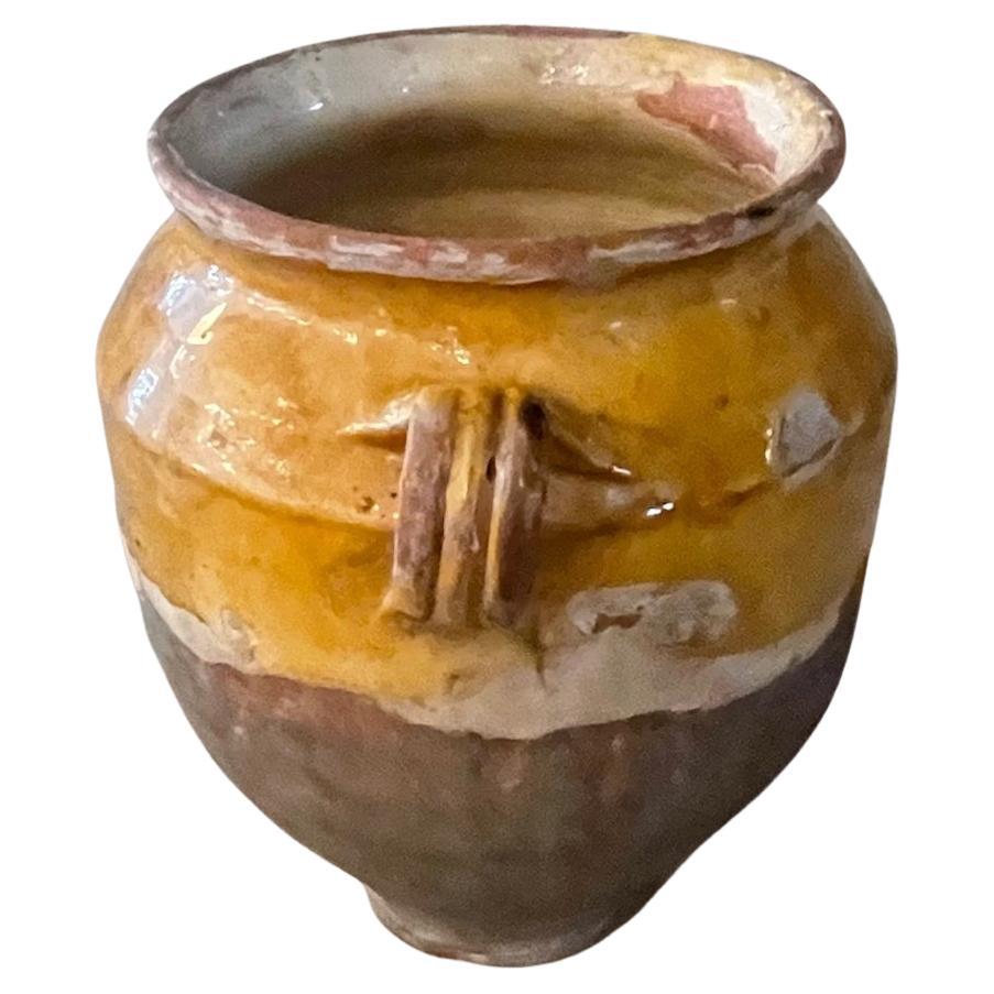 French 19th Century Provençal Half Glazed Terracotta Confit Pot For Sale 2