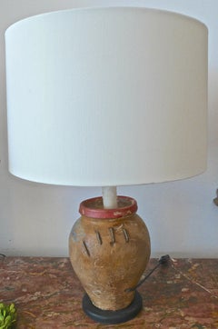 French 19th Century Provençe Pot Converted to a Table Lamp with Shade