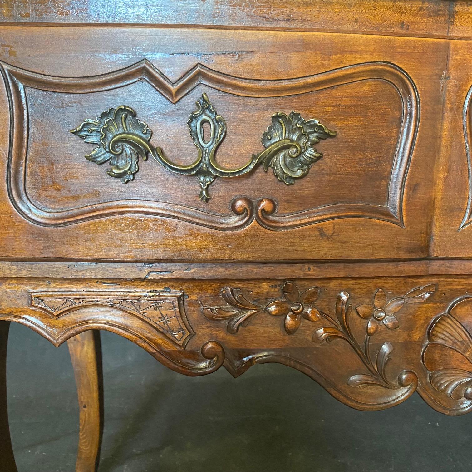 French 19th Century Provincial Carved Walnut Sideboard Buffet For Sale 8