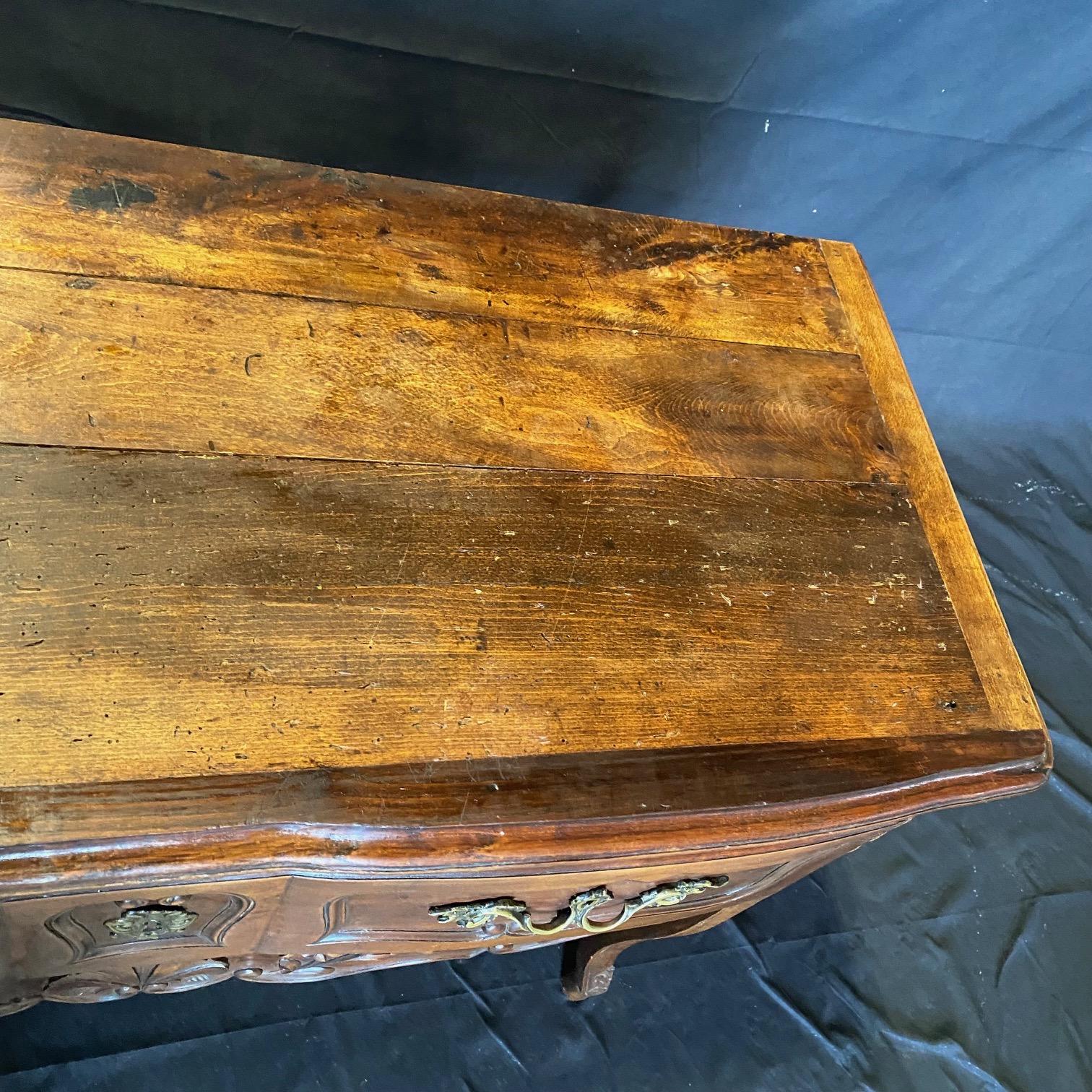 Mid-19th Century French 19th Century Provincial Carved Walnut Sideboard Buffet For Sale