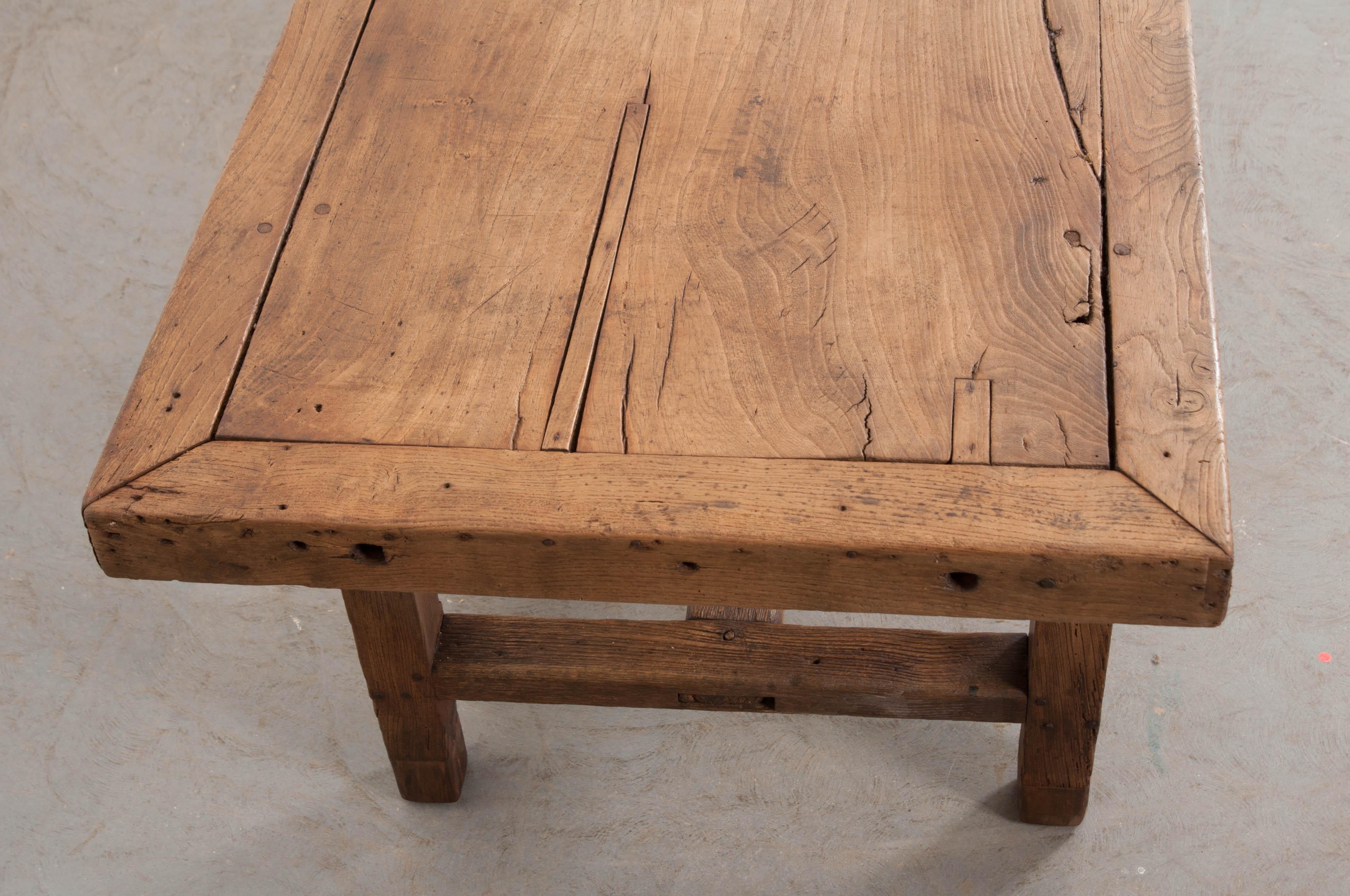 French 19th Century Provincial Oak Farmhouse Trestle Table 1