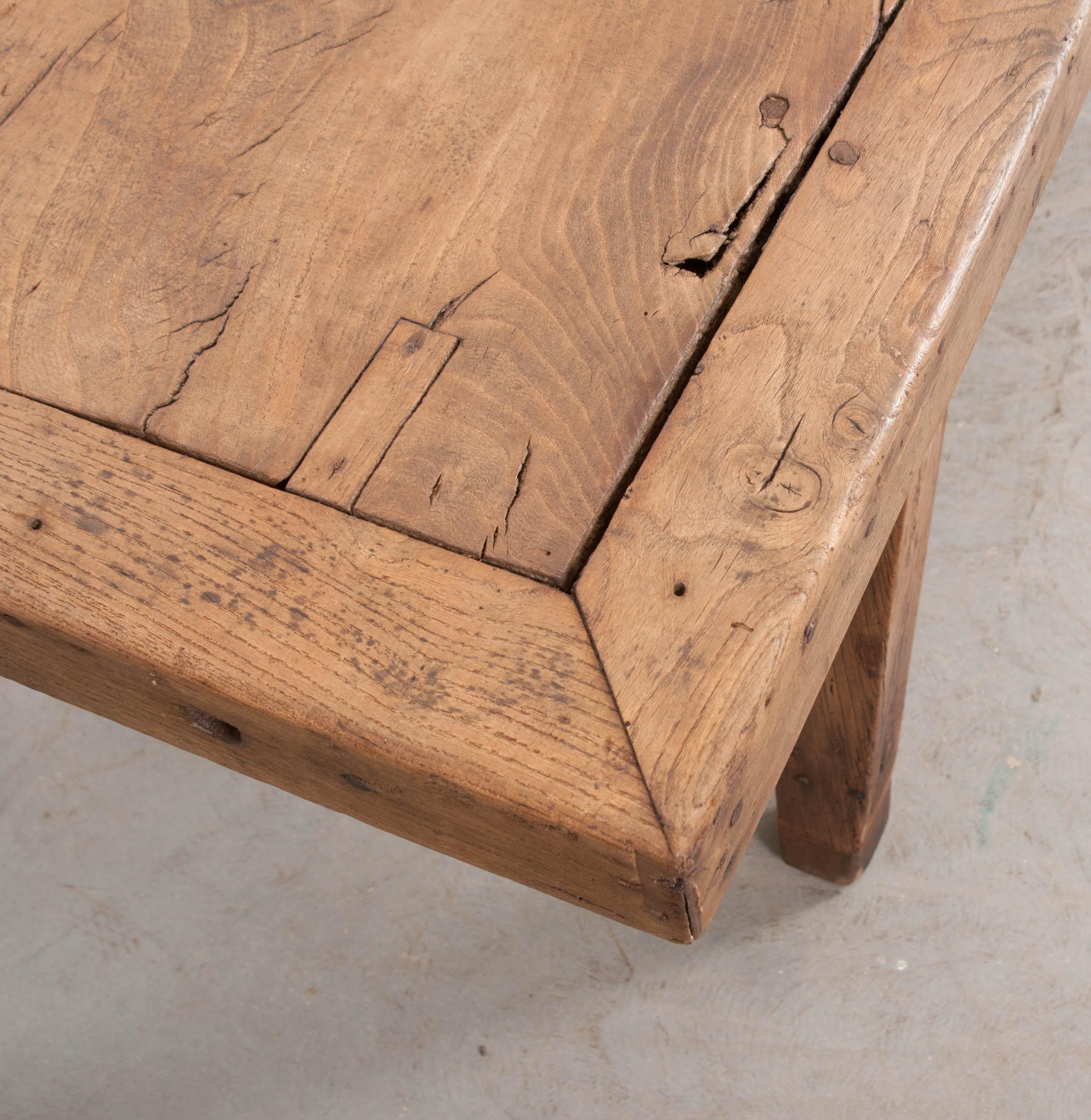 French 19th Century Provincial Oak Farmhouse Trestle Table 2