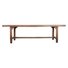 Antique French 19th Century Provincial Oak Farmhouse Trestle Table