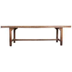 French 19th Century Provincial Oak Farmhouse Trestle Table