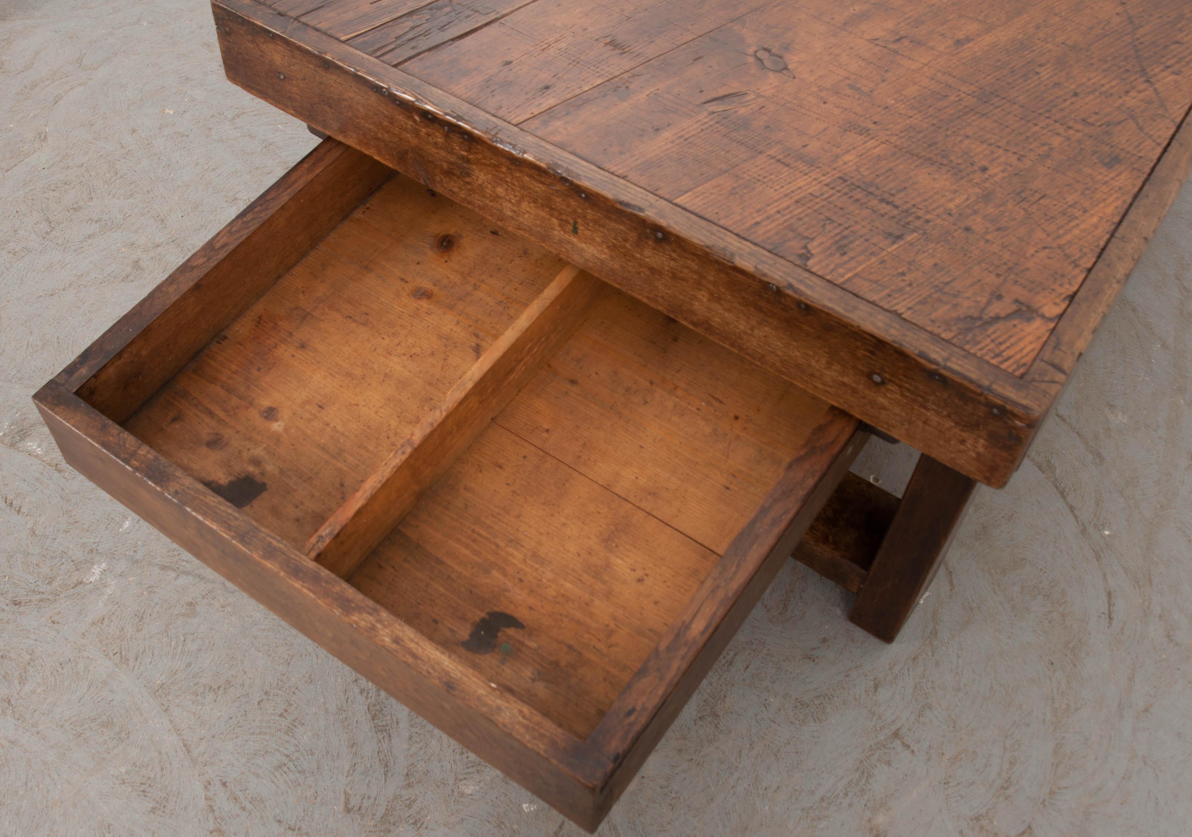 French 19th Century Provincial Oak Low Table 1