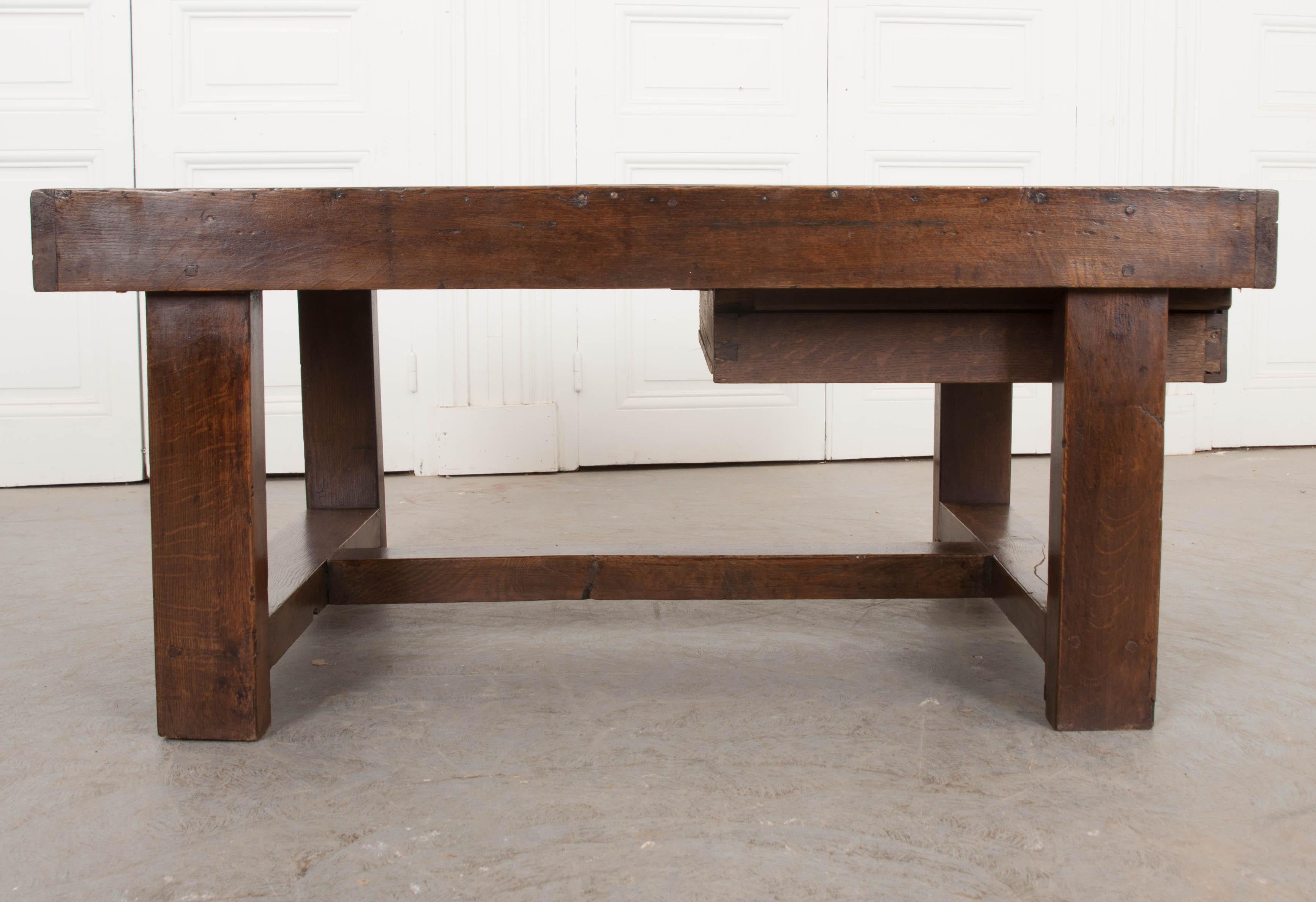 French 19th Century Provincial Oak Low Table 4