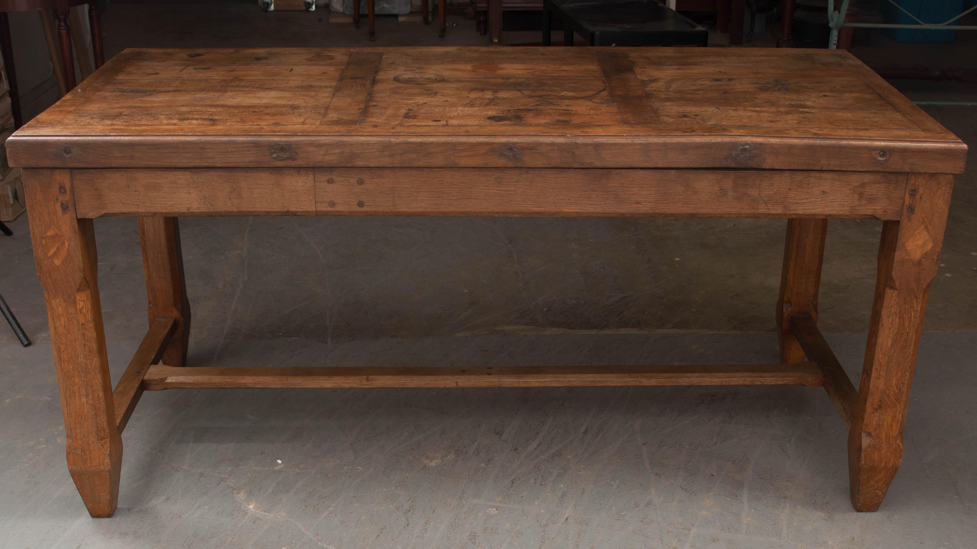 French 19th Century Provincial Oak Refectory Table 1