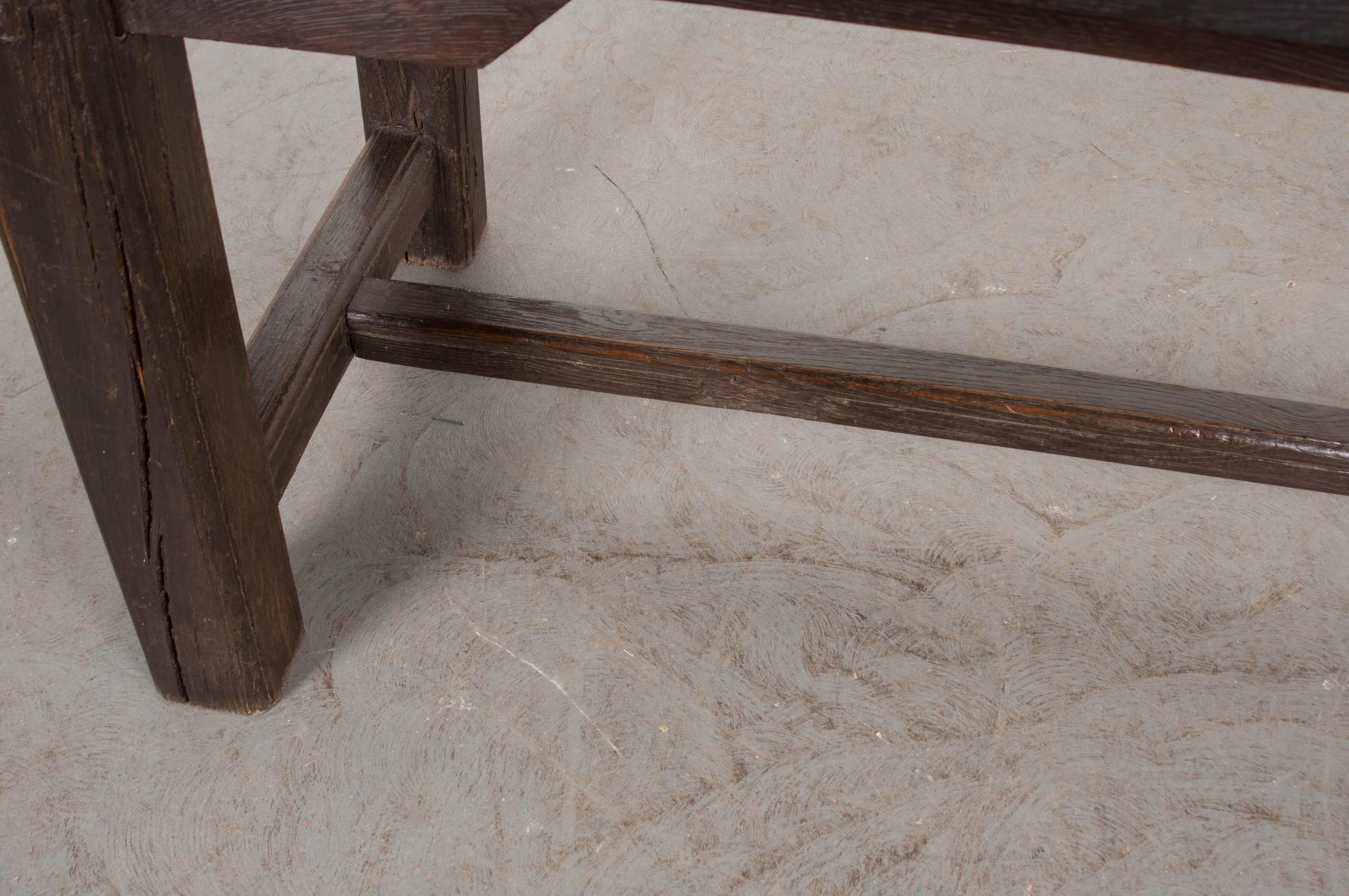 French 19th Century Provincial Oak Trestled Farm Table 5
