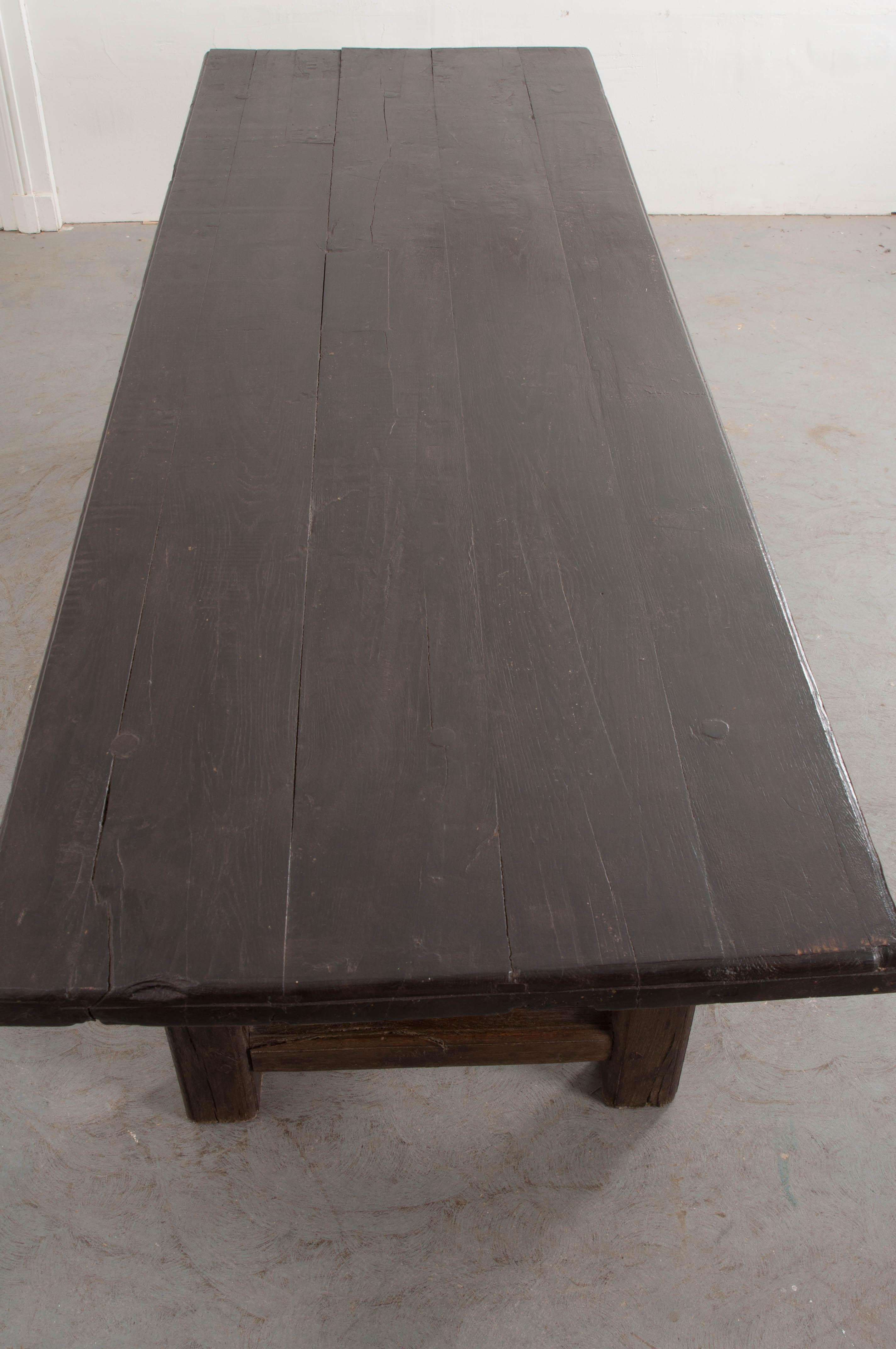 French Provincial French 19th Century Provincial Oak Trestled Farm Table