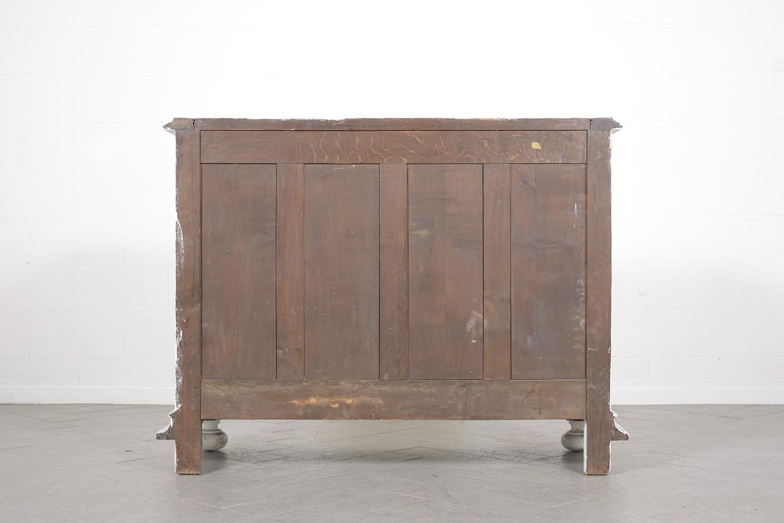 Late 19th-Century Jacobean French Oak Buffet with White-Washed Finish For Sale 9