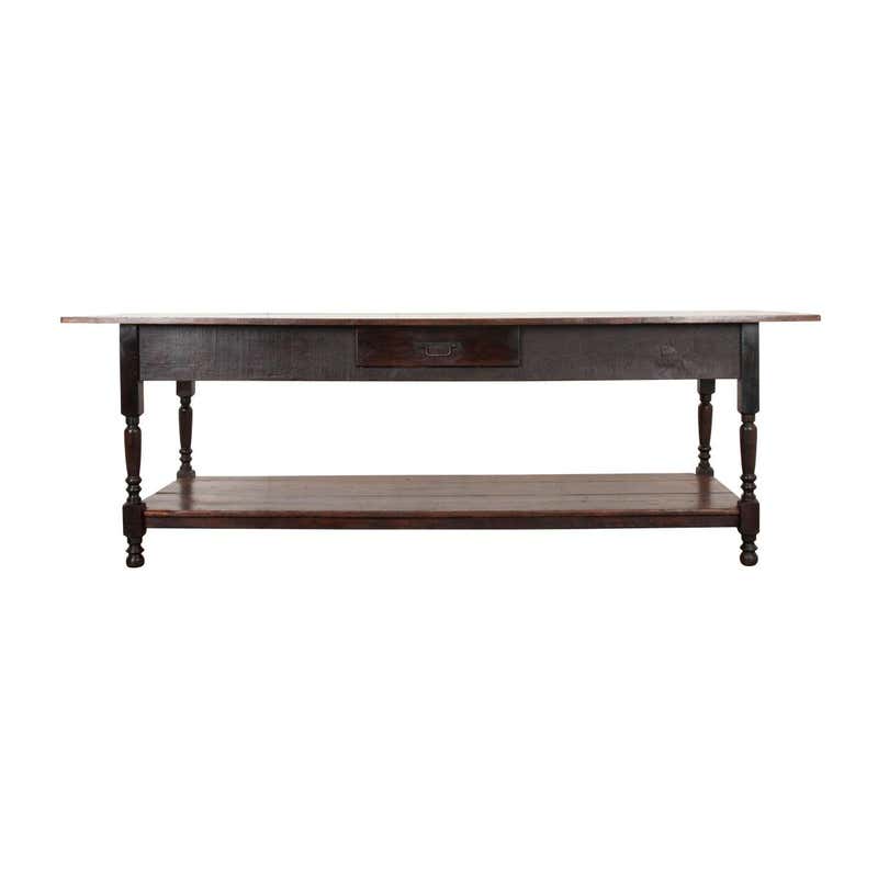 French 19th Century Provincial Walnut Drapery Table at 1stDibs