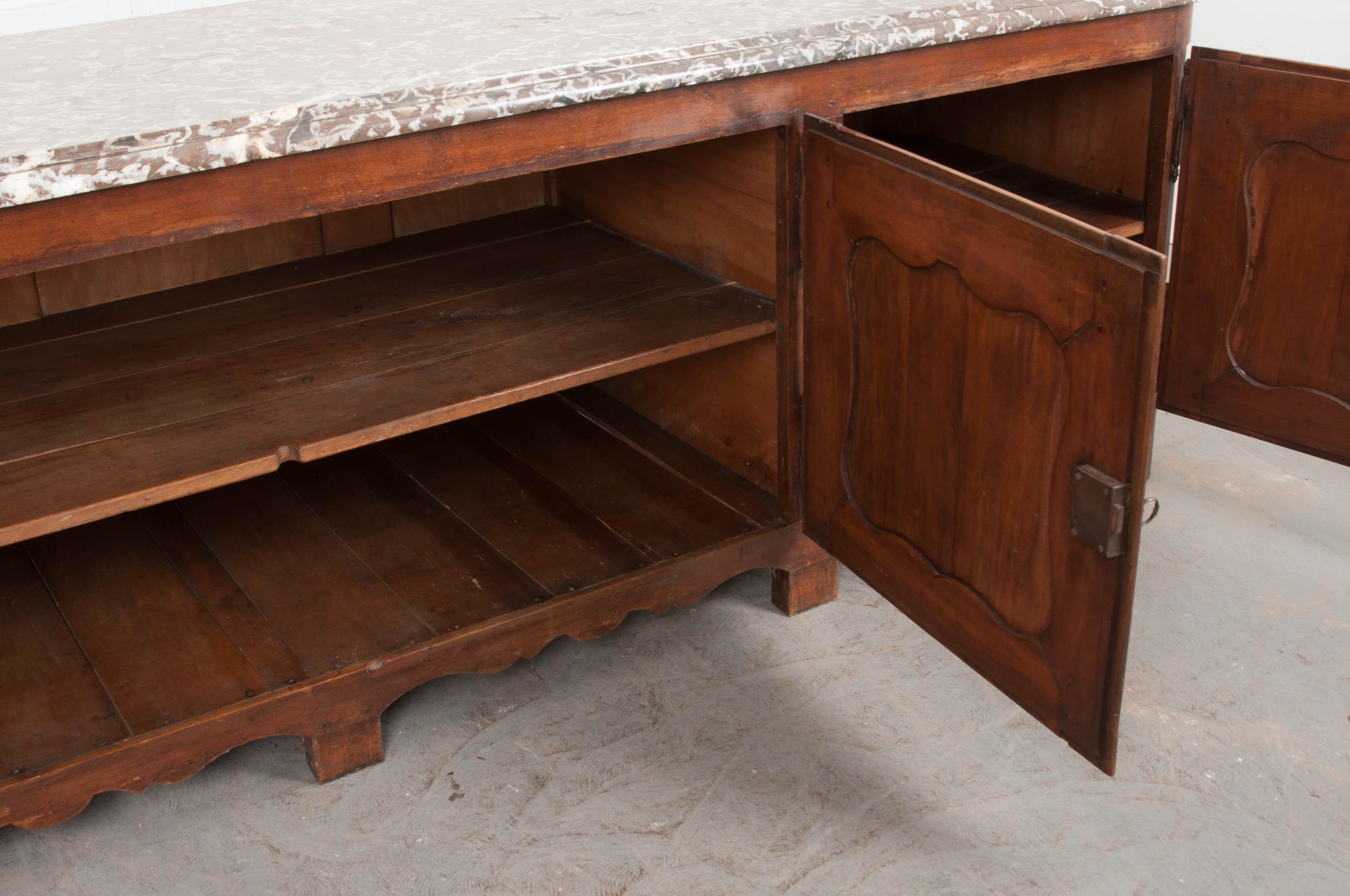 Louis XV French 19th Century Provincial Walnut Enfilade For Sale