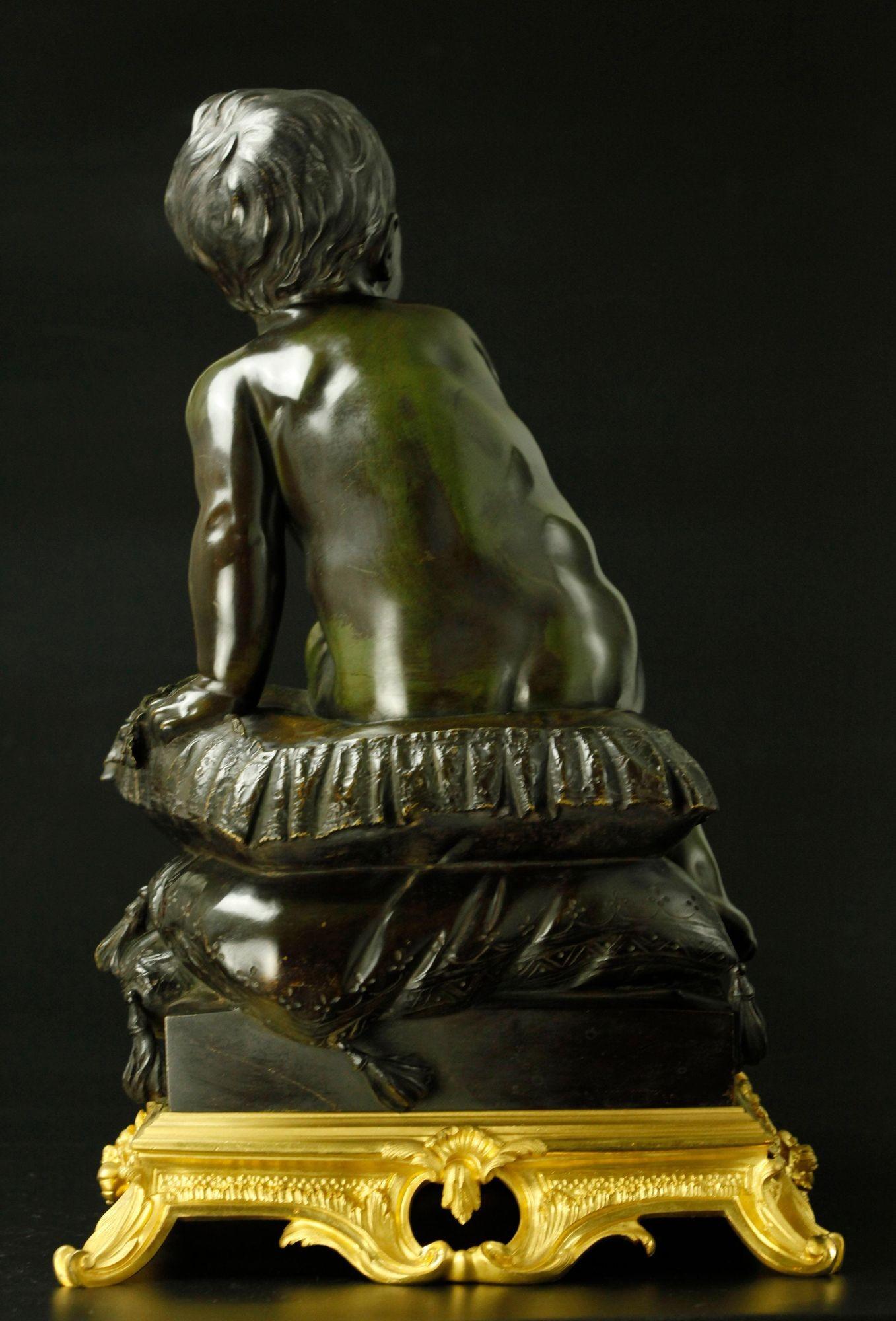 French 19th Century Putti Bronze Sculpture by Coustou For Sale 1