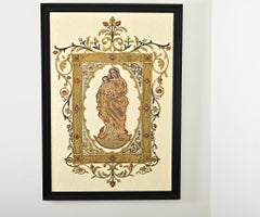 Französische Stickerei der Madonna & Child aus dem 19.