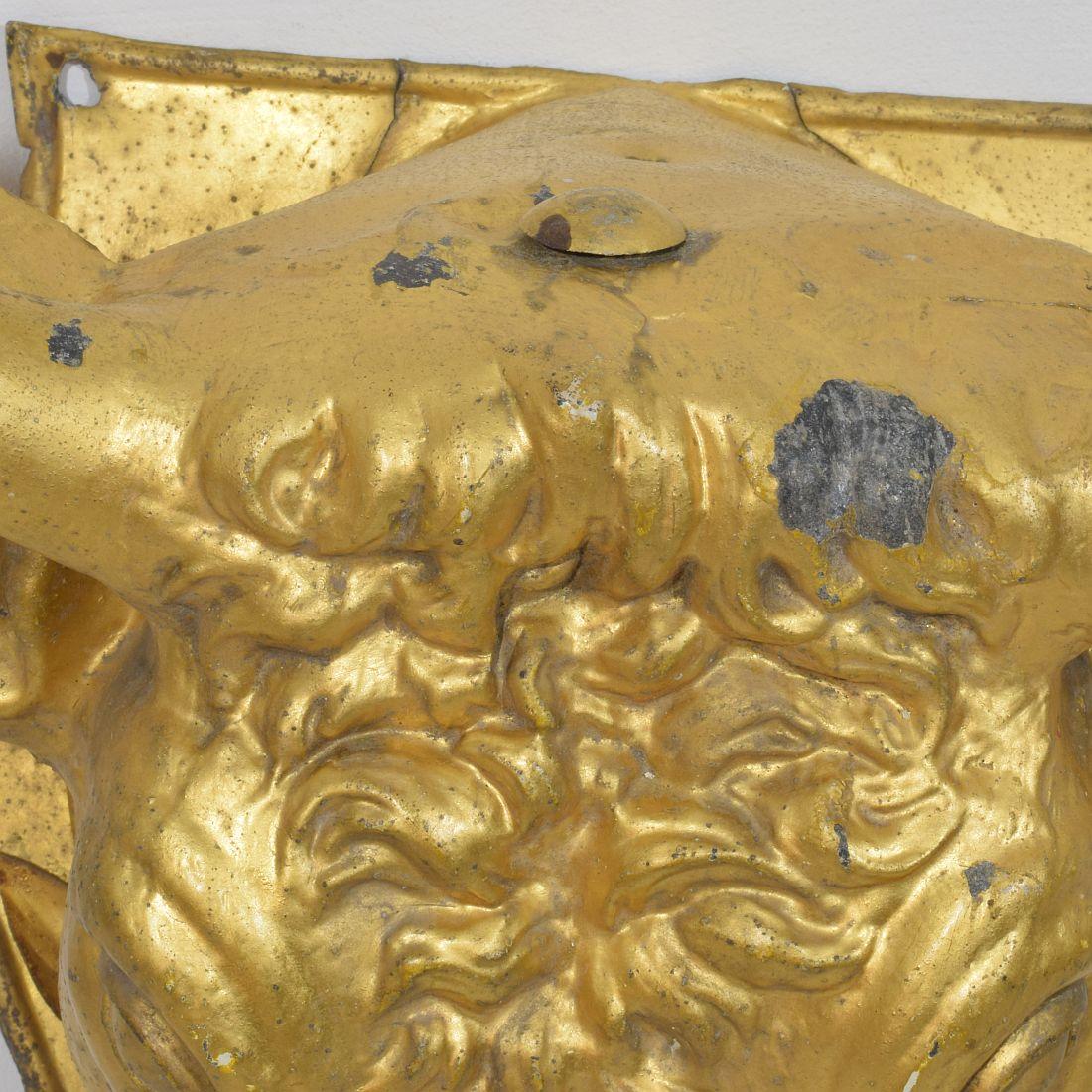 French 19th Century Rare Gilded Zinc Bull's Head Butcher's Sign For Sale 9