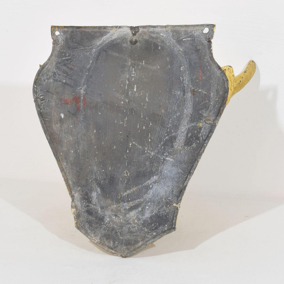 French 19th Century Rare Gilded Zinc Bull's Head Butcher's Sign For Sale 16