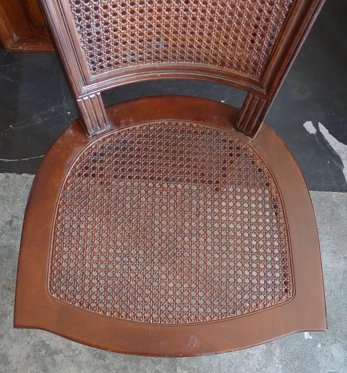 French 19th Century Rattan Stained Side Chair with Fitted Cushion 5