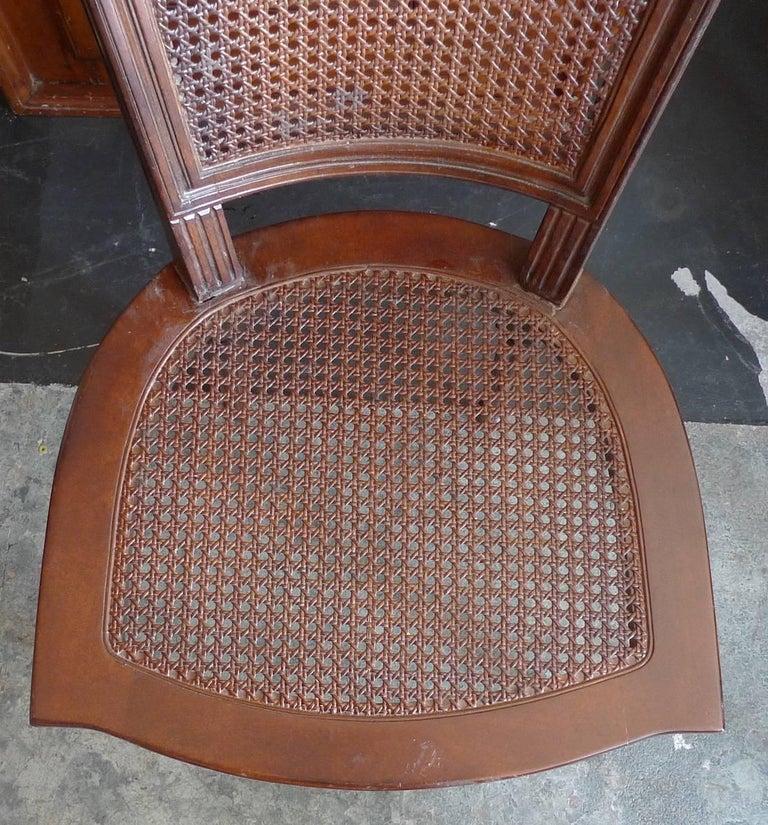 French 19th Century Rattan Stained Side Chair with Fitted Cushion For Sale 5