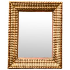 French 19th Century Rectangular And Bevelled Guilted Mirror