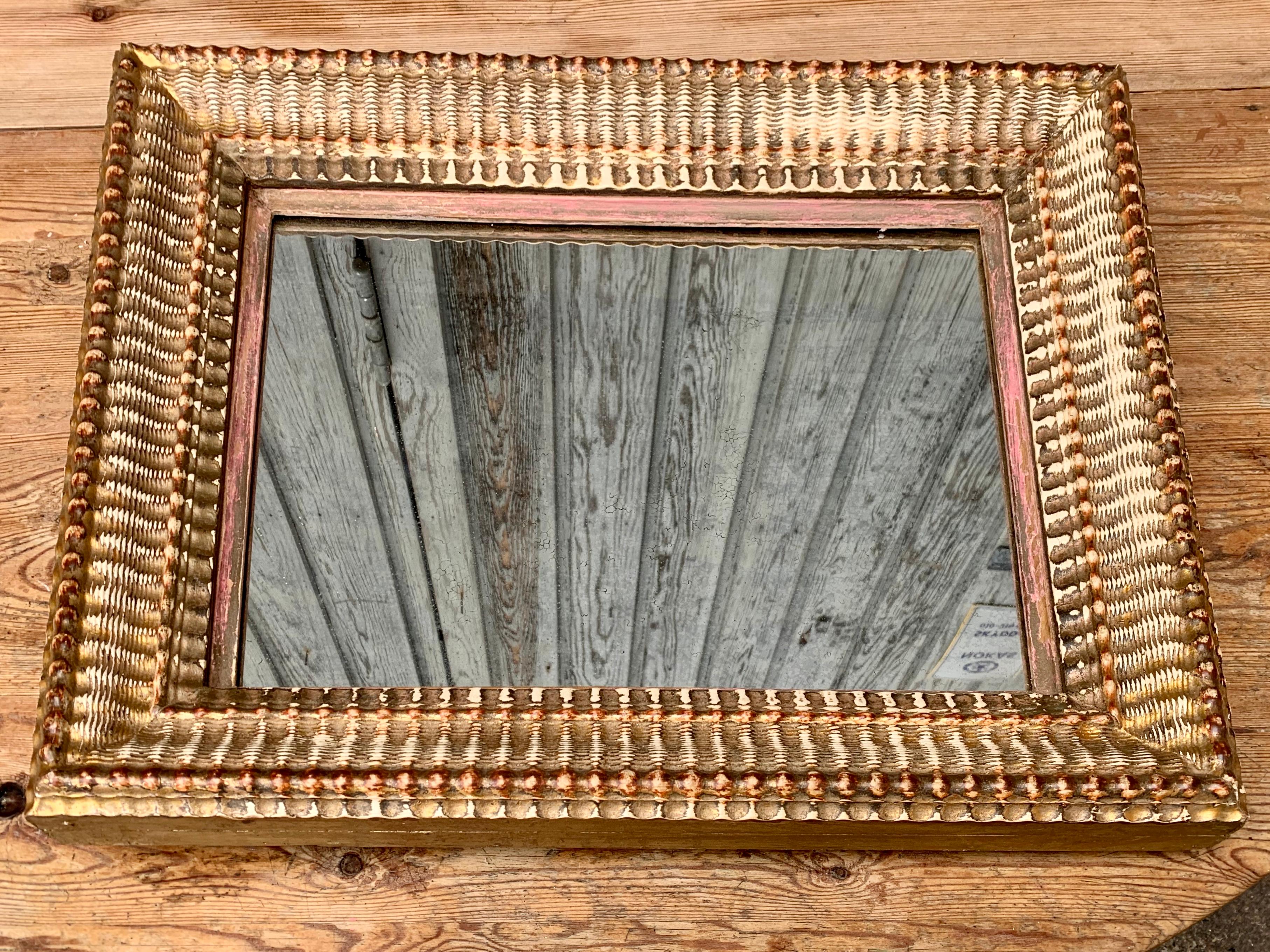 French 19th Century Rectangular And Bevelled Guilted Mirror For Sale 1