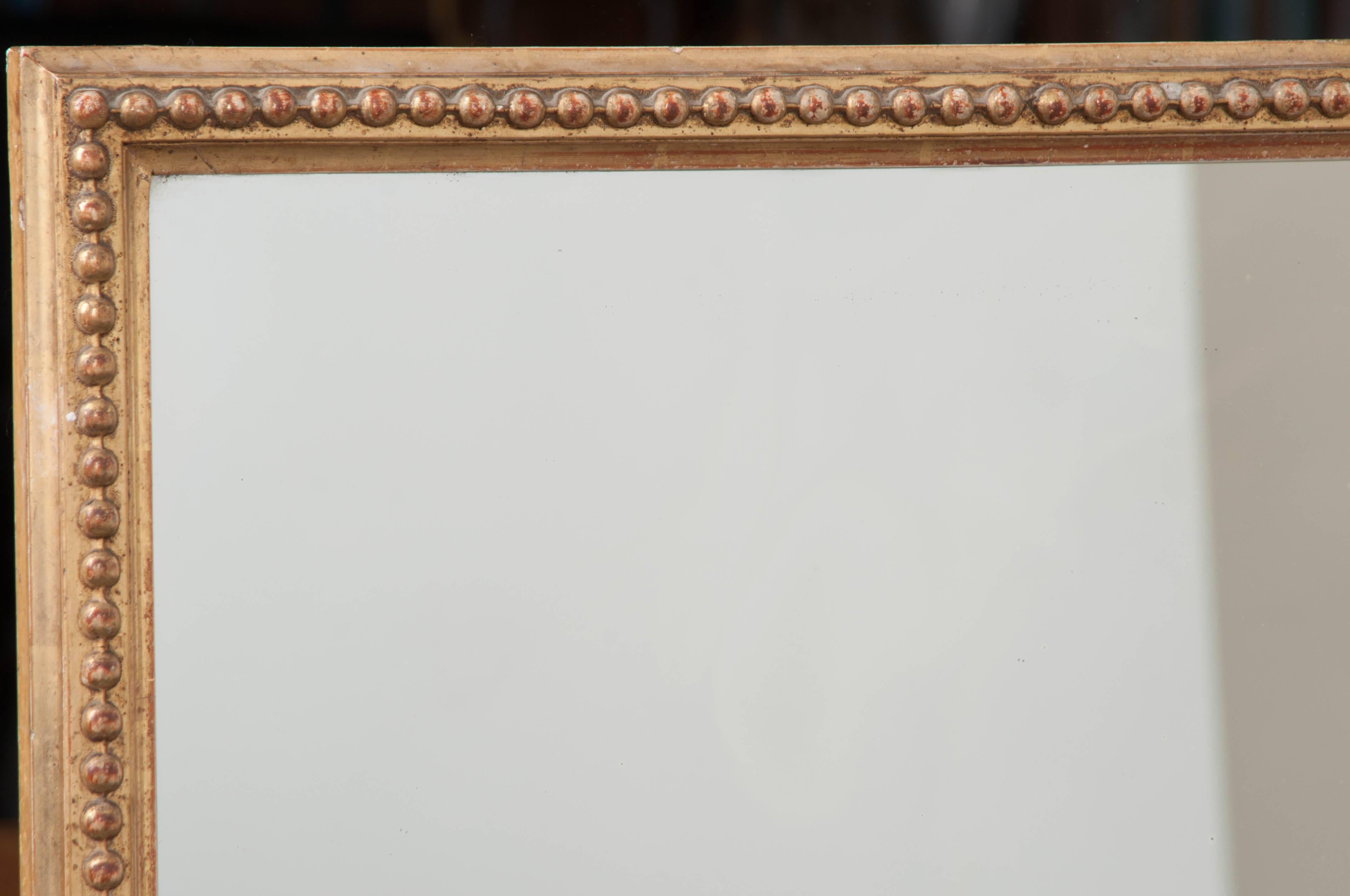 Hardwood French 19th Century Rectilinear Gold Gilt Mirror