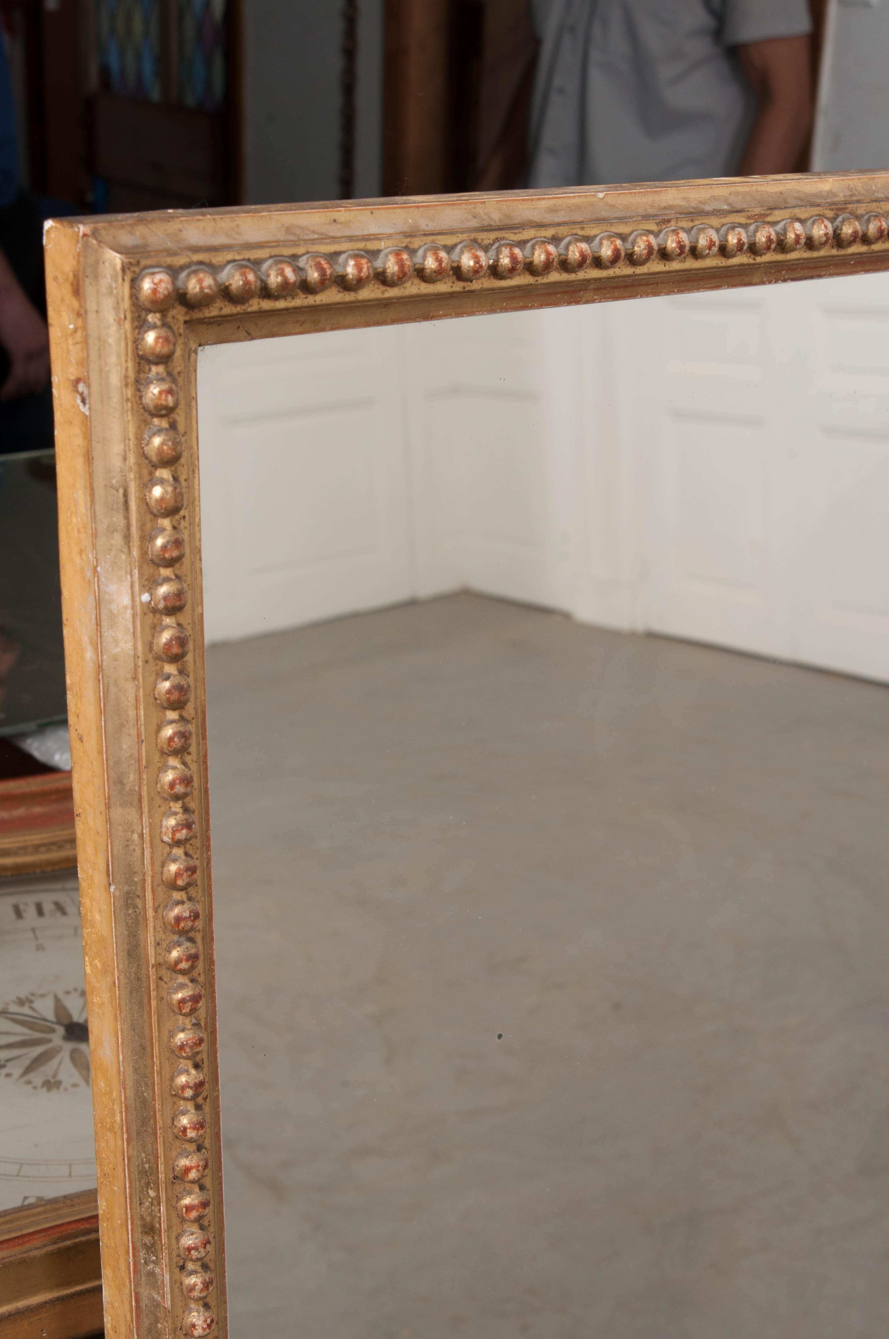 French 19th Century Rectilinear Gold Gilt Mirror 2