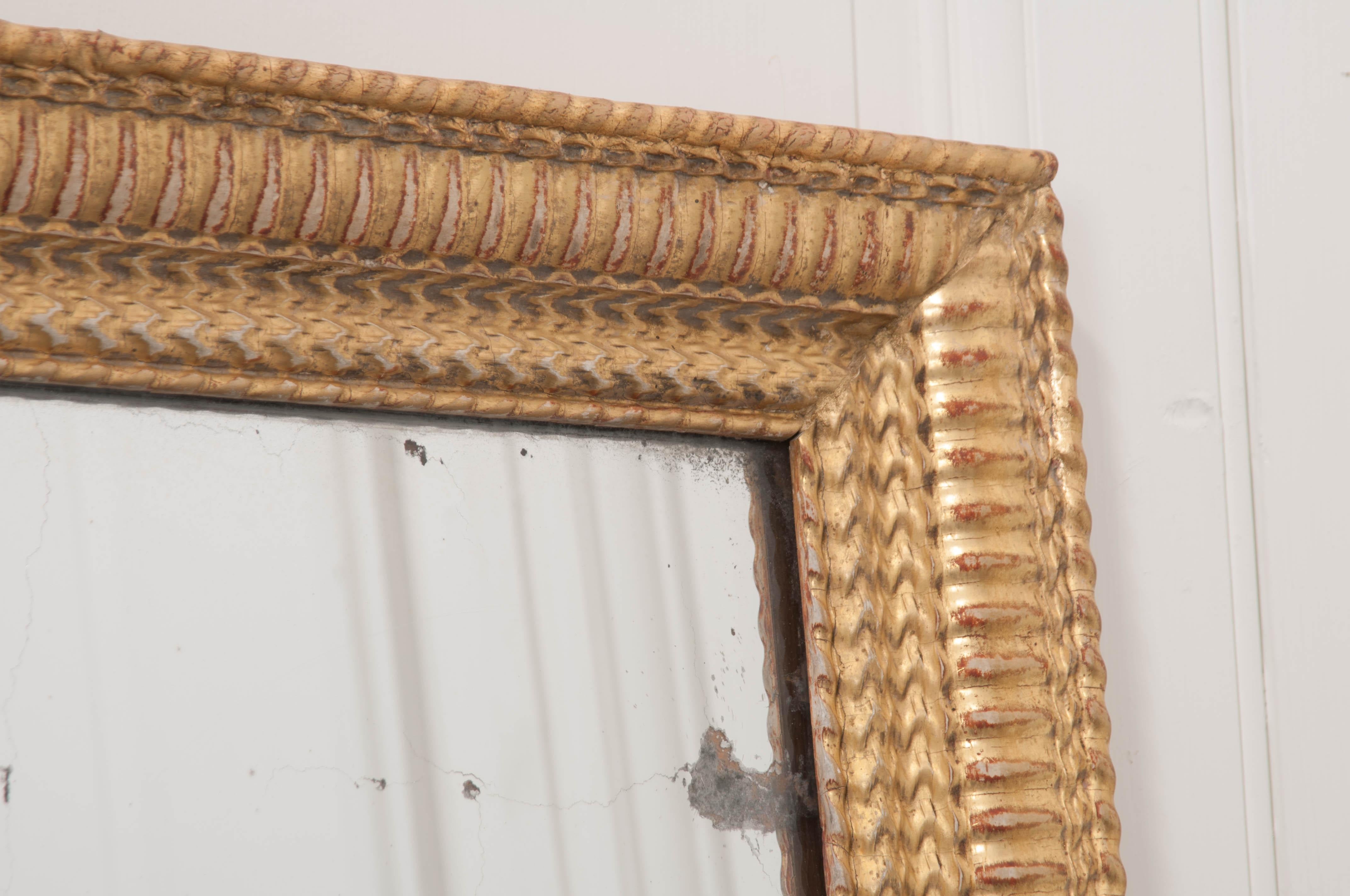 French 19th Century Rectilinear Giltwood Mirror 4
