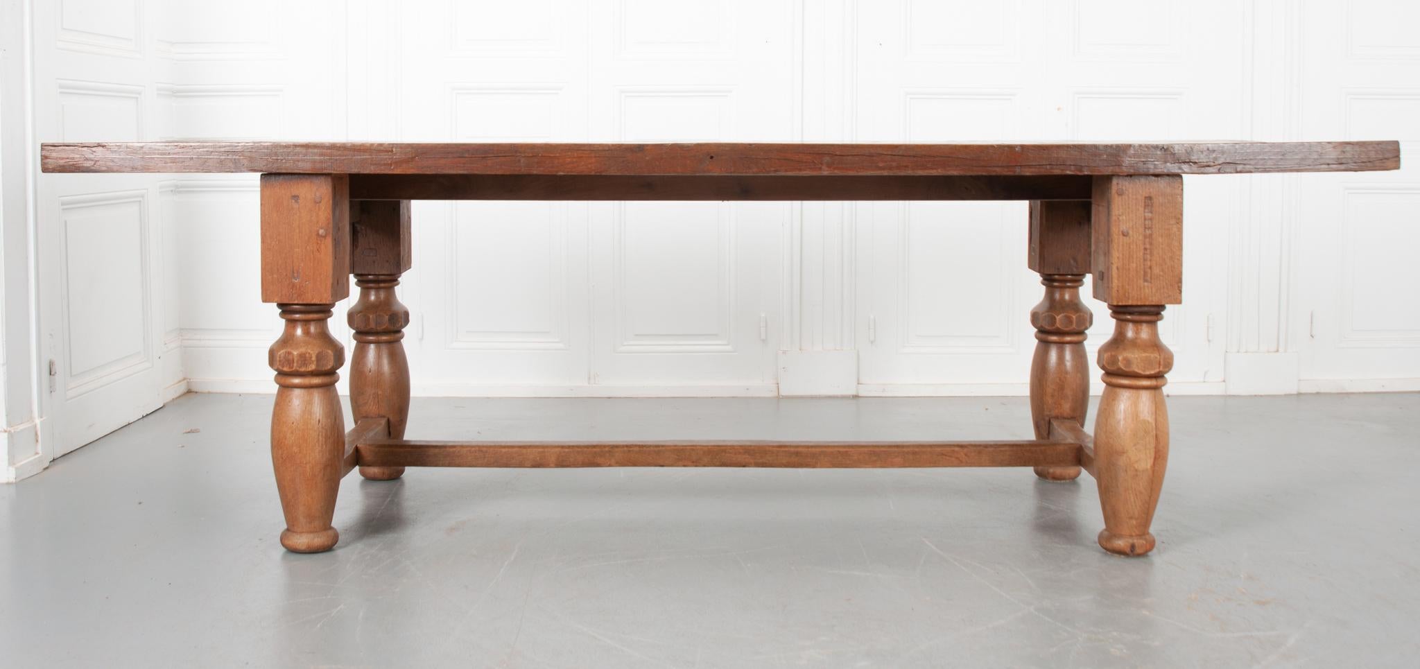 French 19th Century Refectory-Style Oak Farmhouse Table For Sale 5