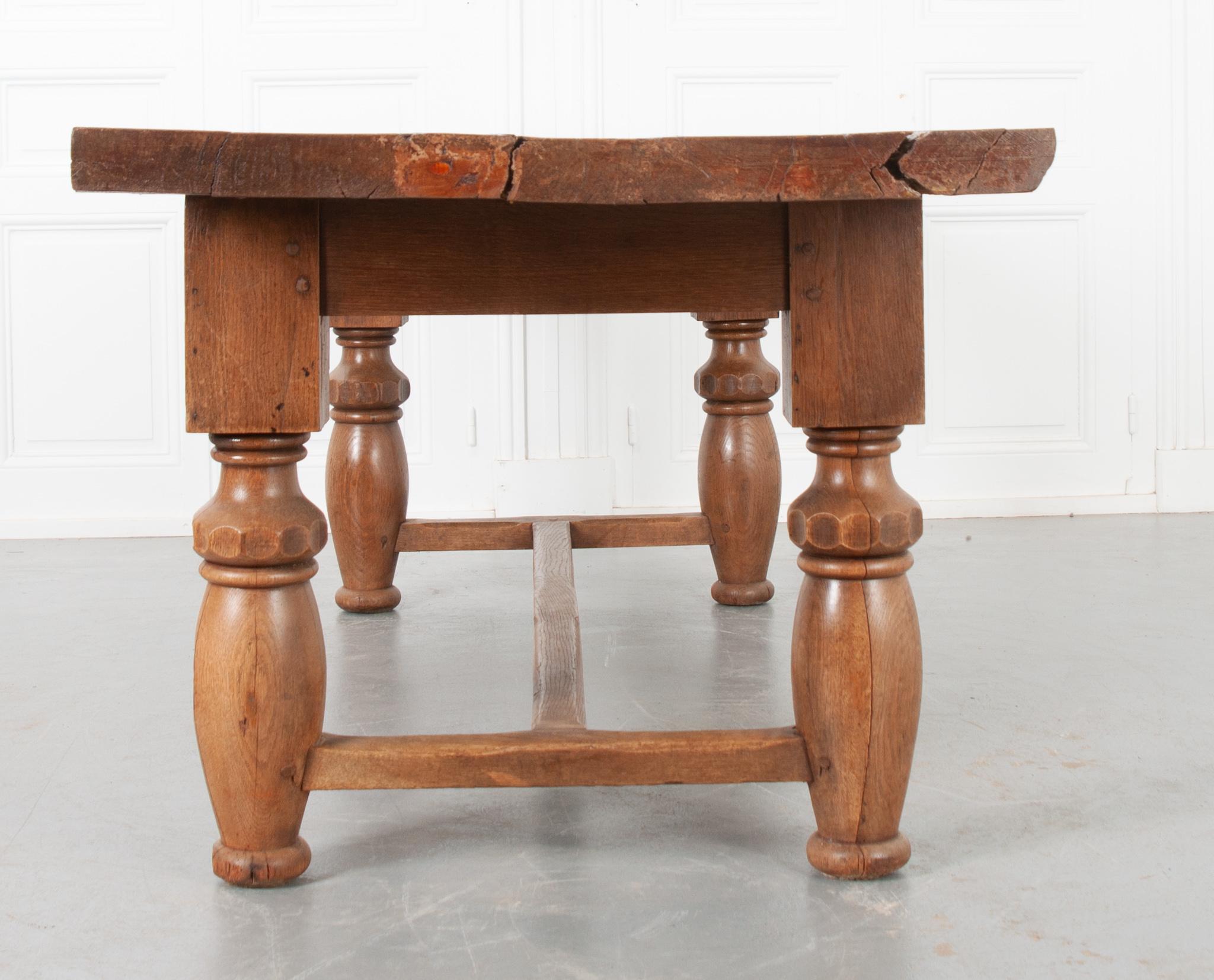 French 19th Century Refectory-Style Oak Farmhouse Table For Sale 6