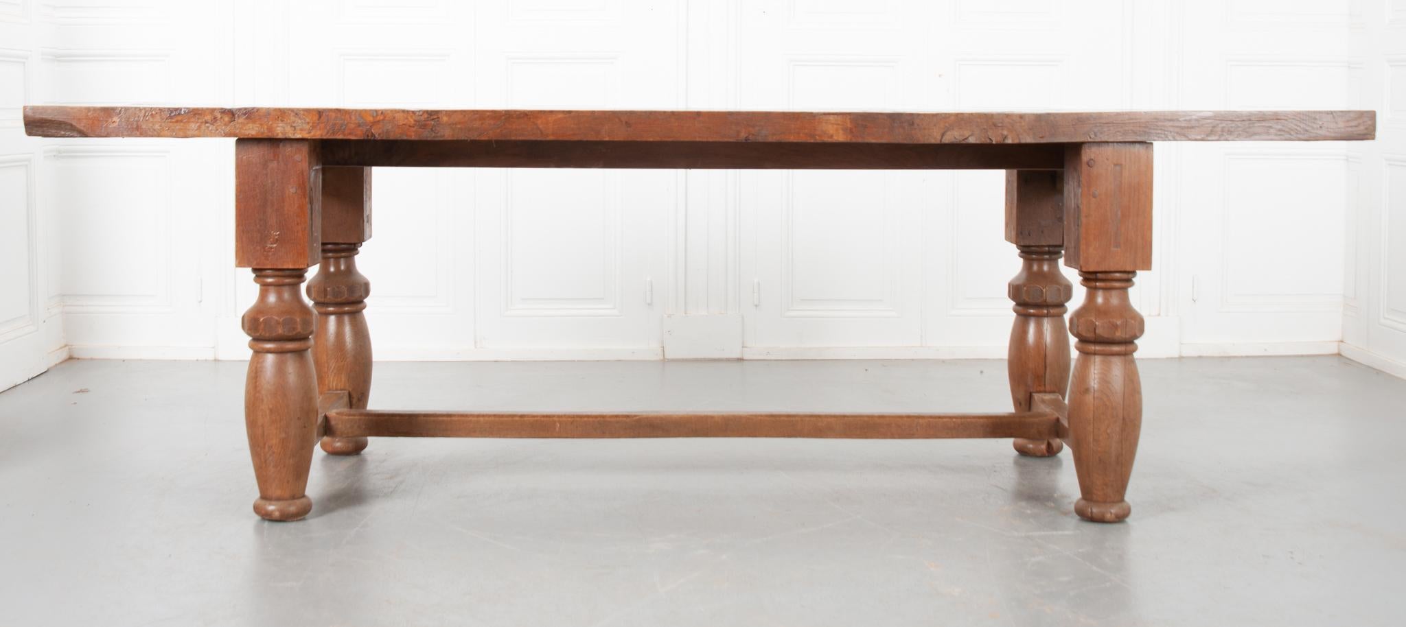 French 19th Century Refectory-Style Oak Farmhouse Table For Sale 2