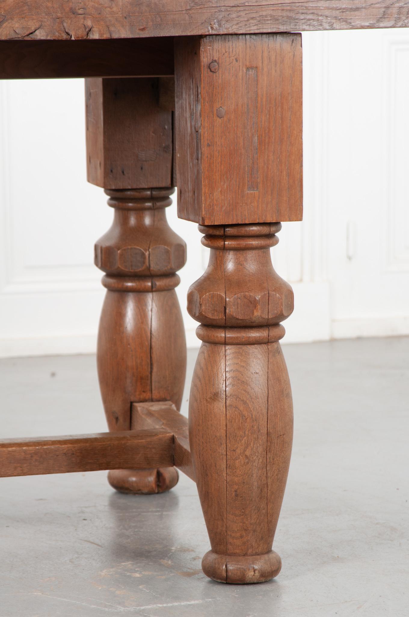 French 19th Century Refectory-Style Oak Farmhouse Table For Sale 3