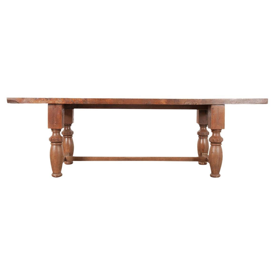 French 19th Century Refectory-Style Oak Farmhouse Table For Sale