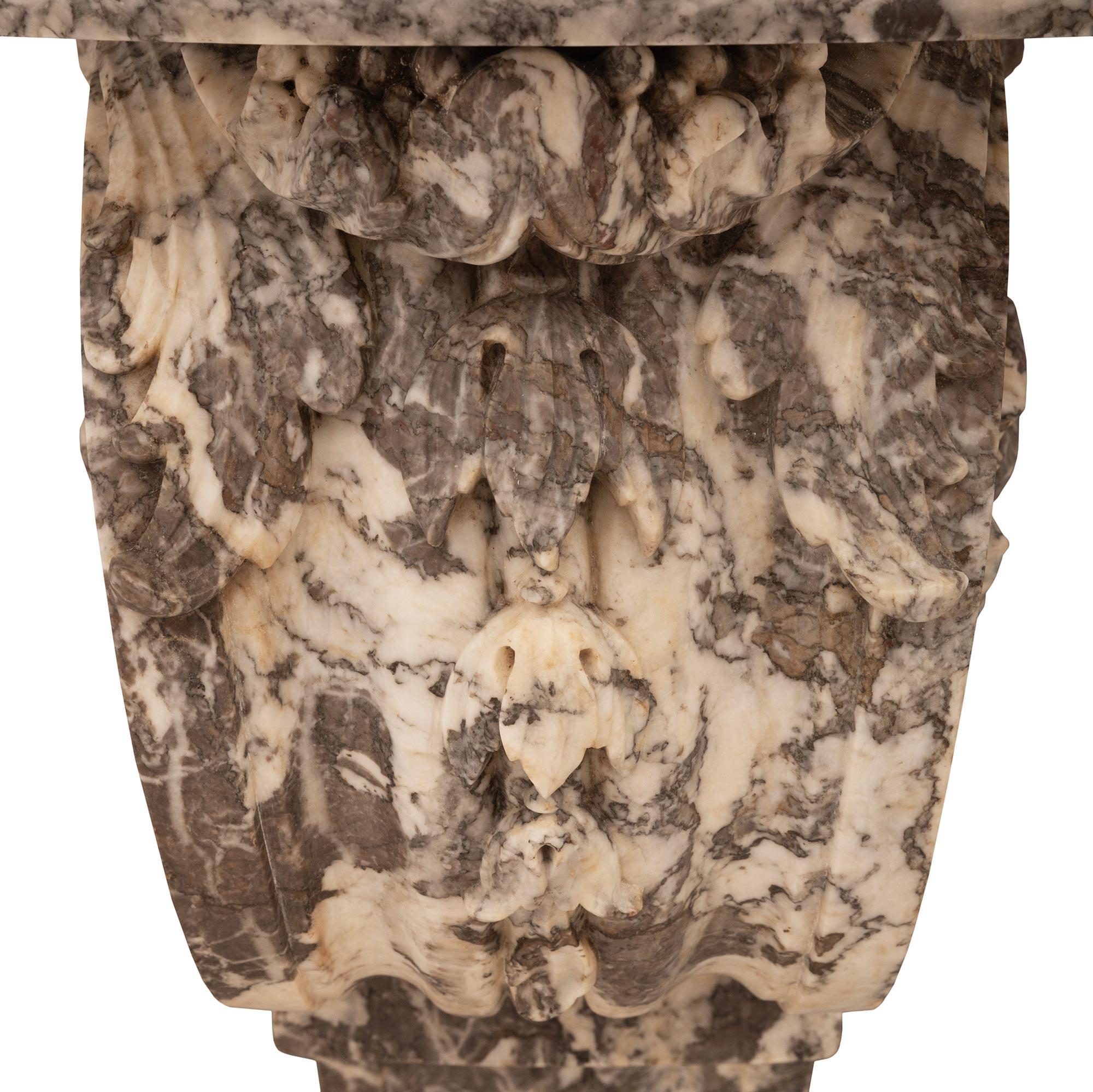 French 19th century Regence st. Breccia Caprice marble console For Sale 1
