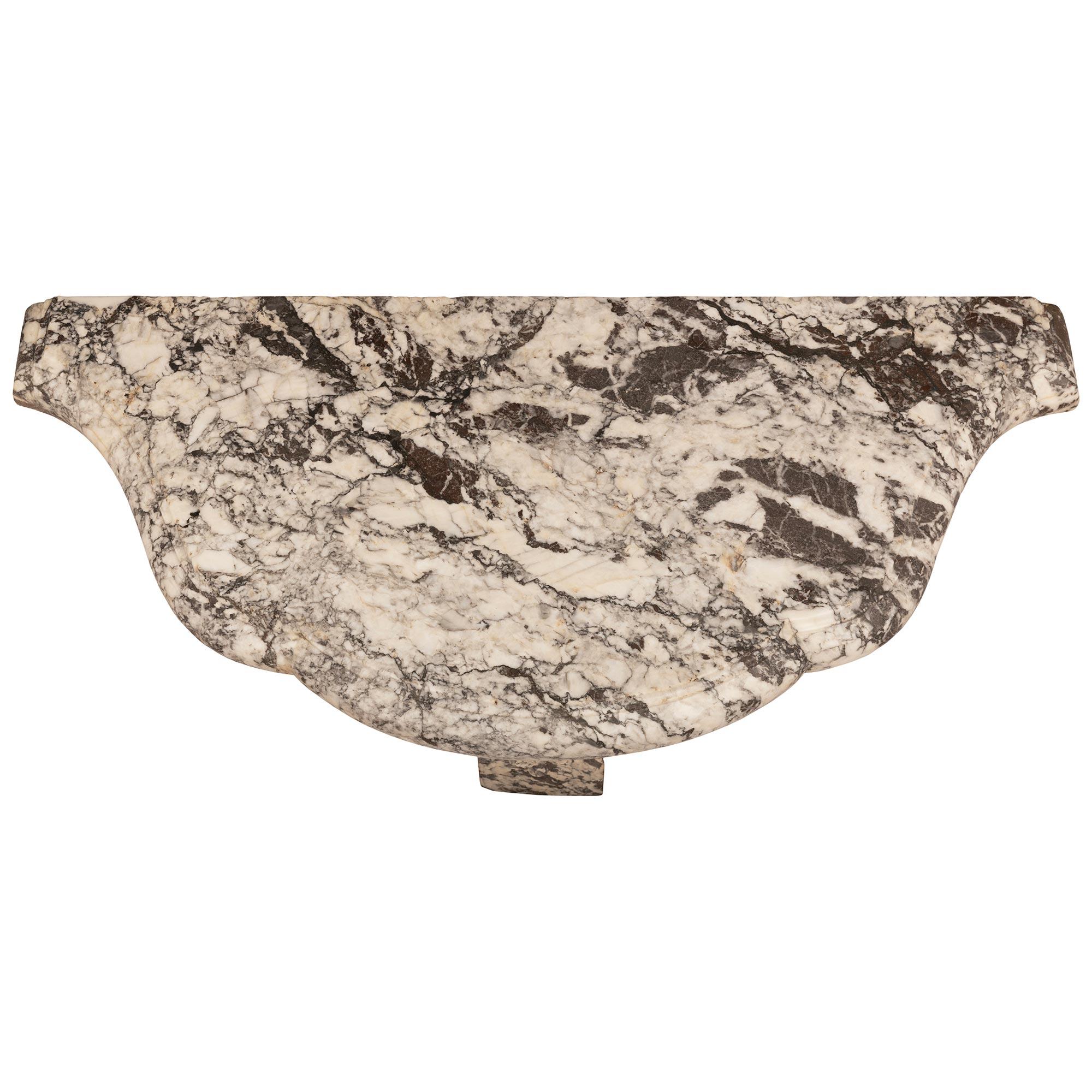 French 19th century Regence st. Breccia Caprice marble console For Sale 4