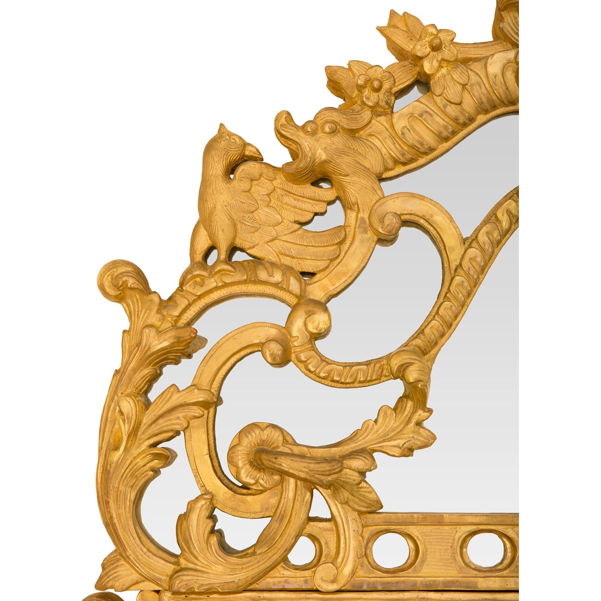 Doppelgerahmter Spiegel aus vergoldetem Holz, Rgence-Stil, 19. Jahrhundert im Angebot 2