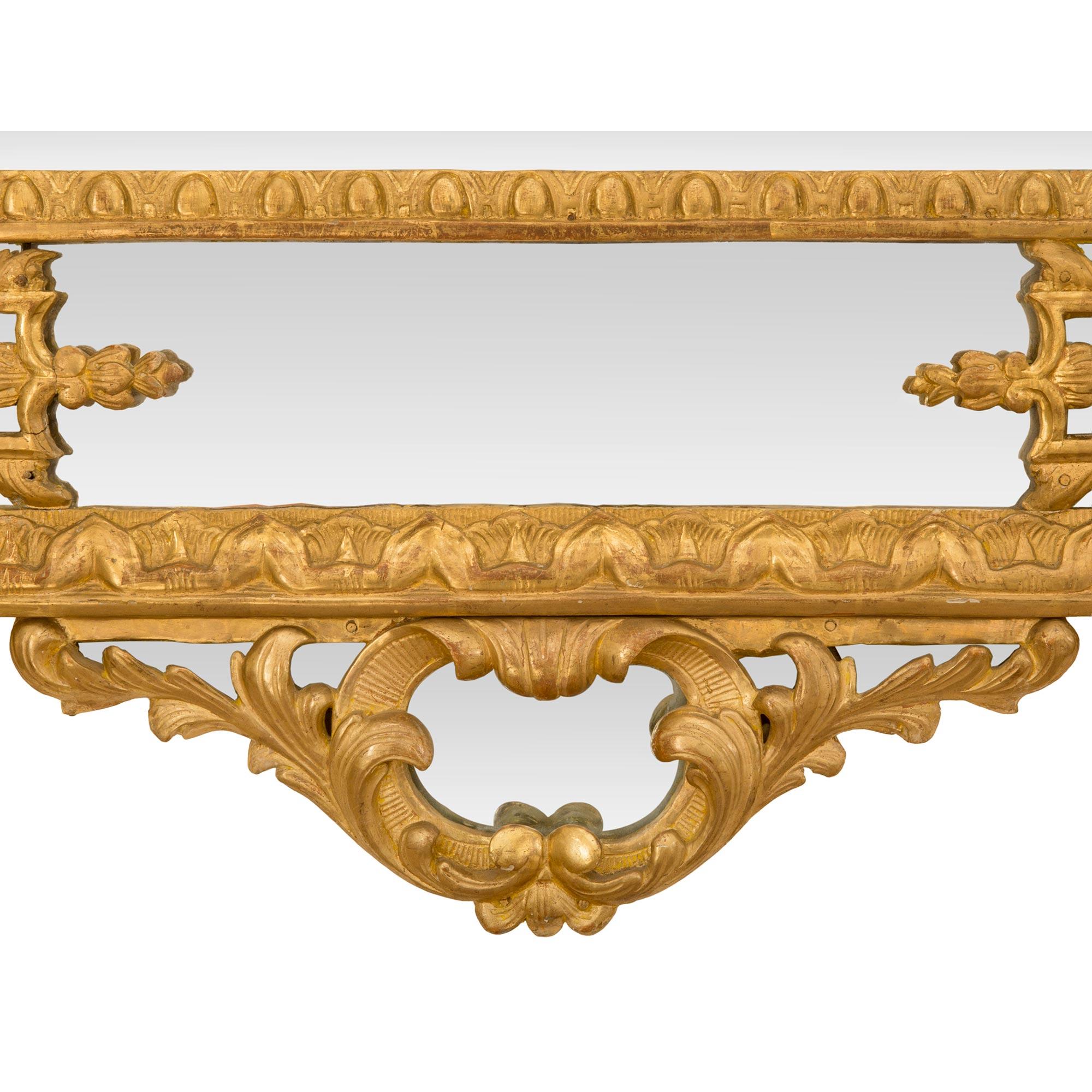 French 19th Century Régence St. Double Framed Giltwood Mirror For Sale 6