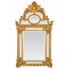 Doppelgerahmter Spiegel aus vergoldetem Holz, Rgence-Stil, 19. Jahrhundert