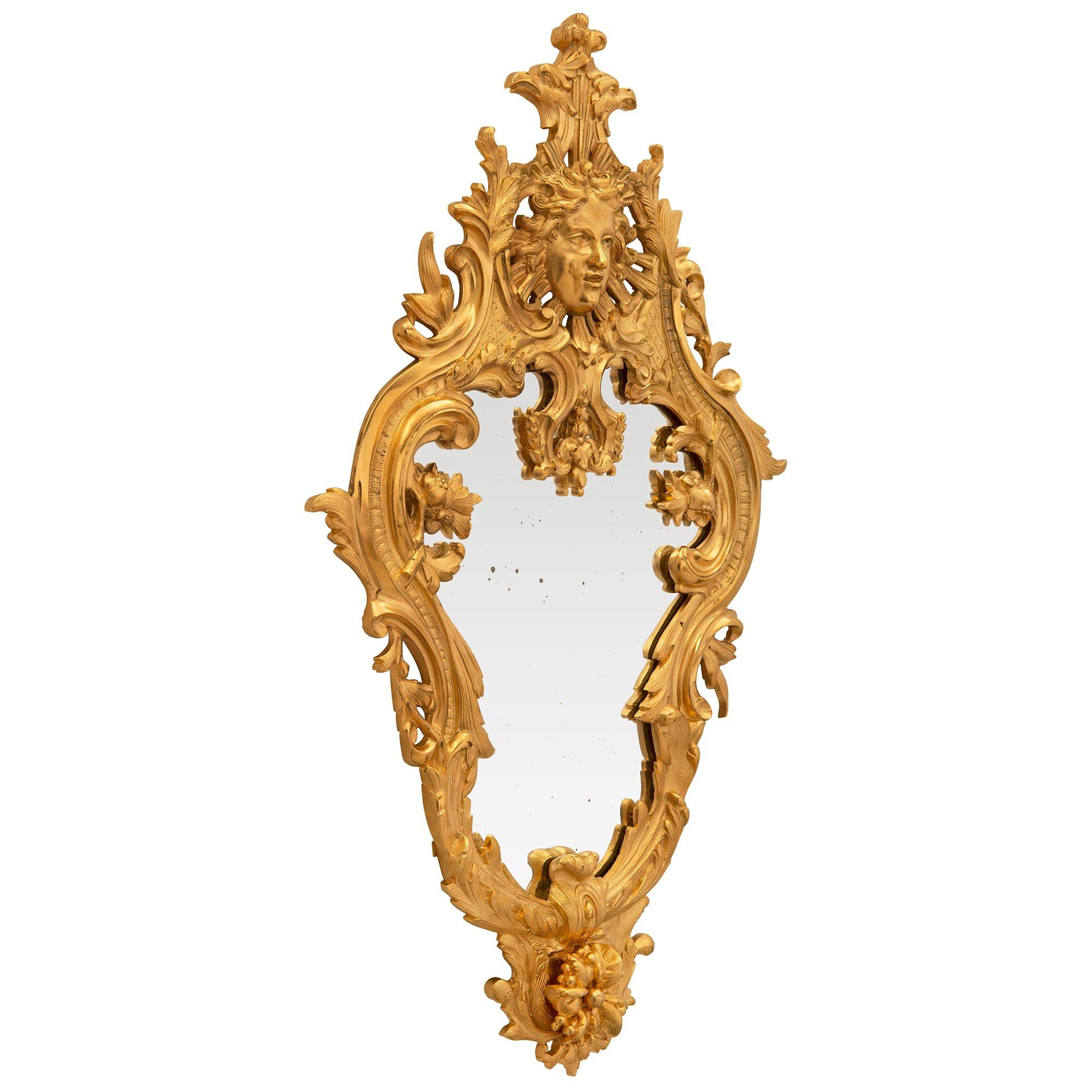 French, 19th Century, Régence St. Giltwood Mirror In Good Condition For Sale In West Palm Beach, FL