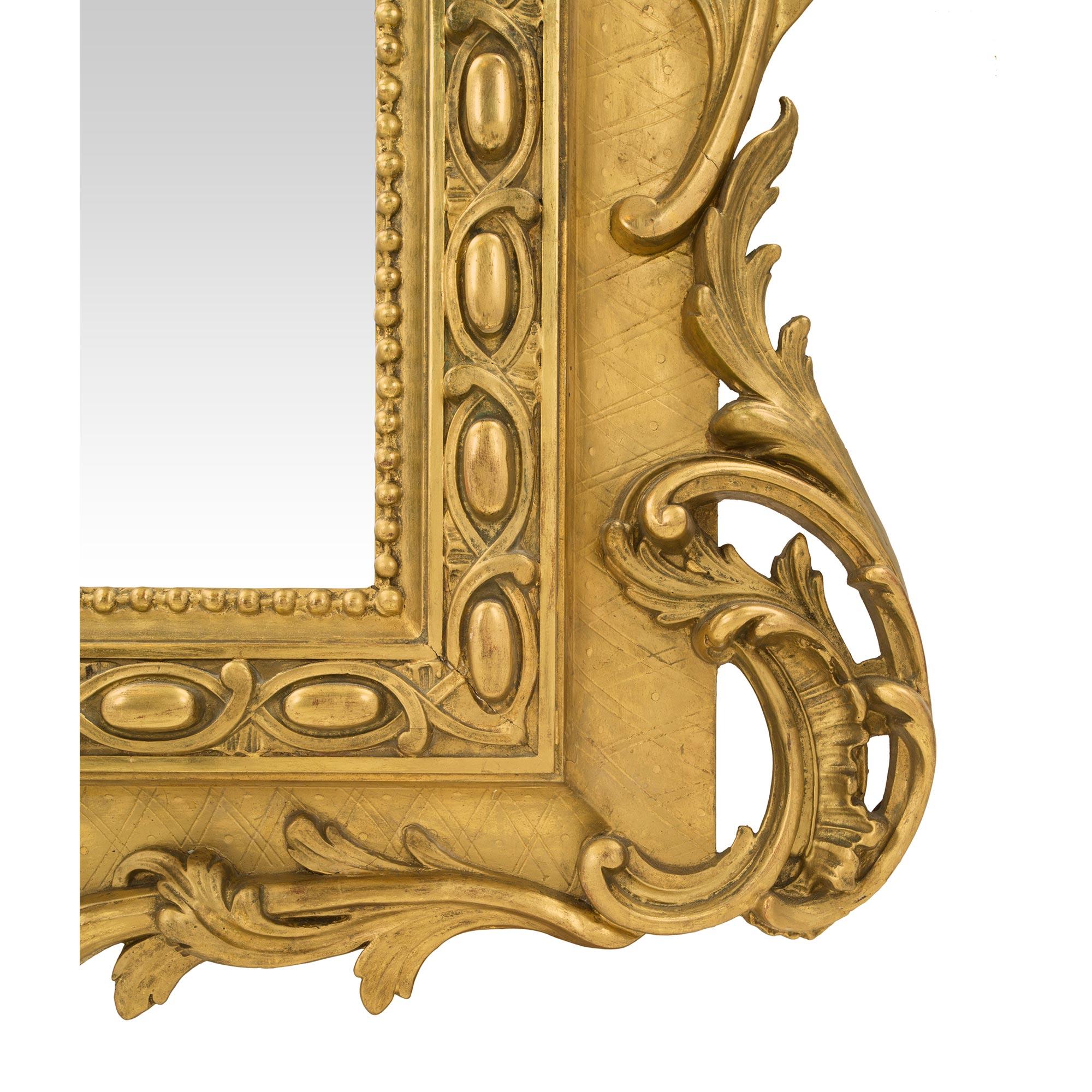 French 19th Century Regence St. Giltwood Mirror For Sale 5