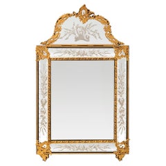 French 19th century Regence st. Napoleon III Period Ebony and Ormolu mirror