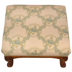 Tabouret en noyer de la Régence française du 19e siècle