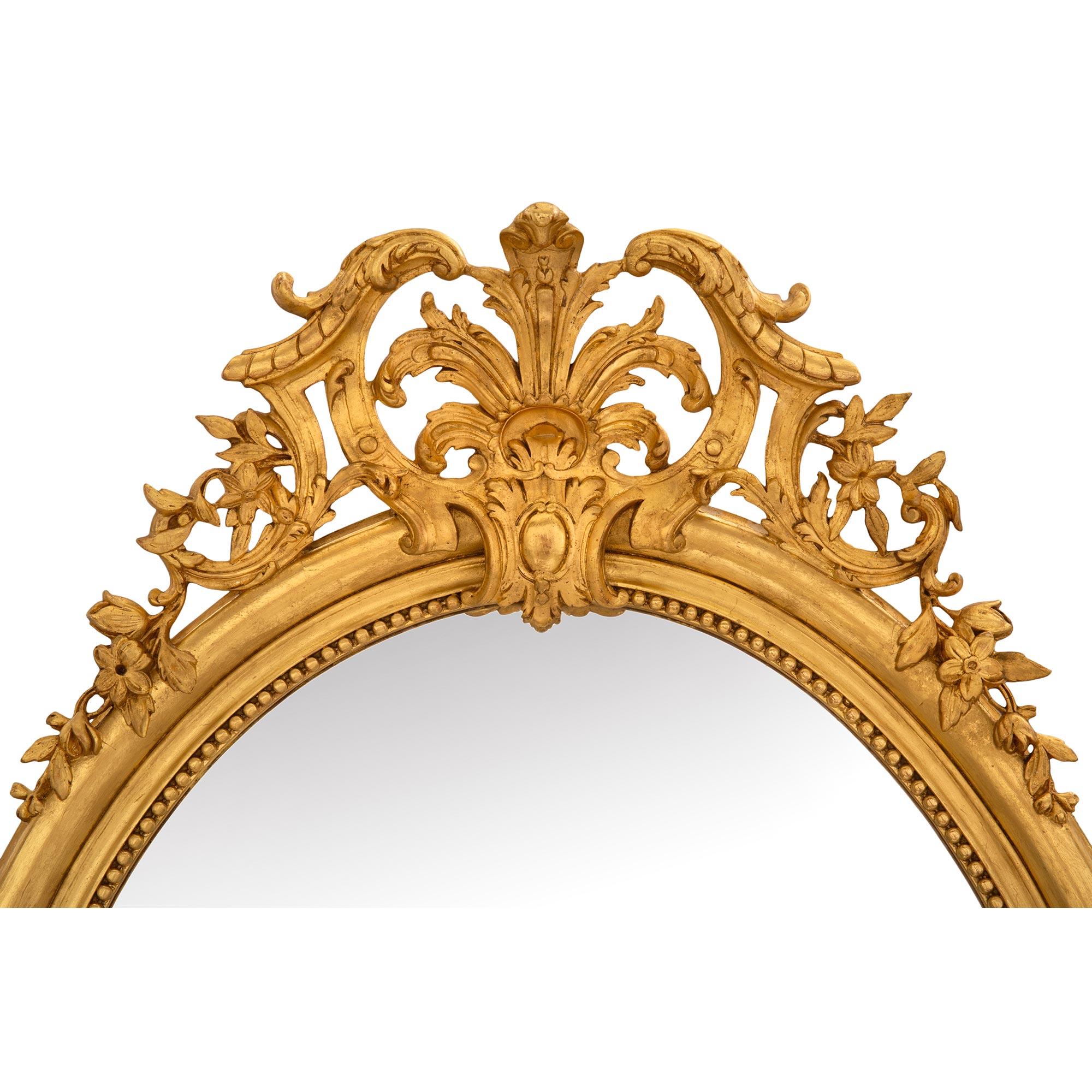 French 19th Century Régence Style Giltwood Mirror In Good Condition For Sale In West Palm Beach, FL