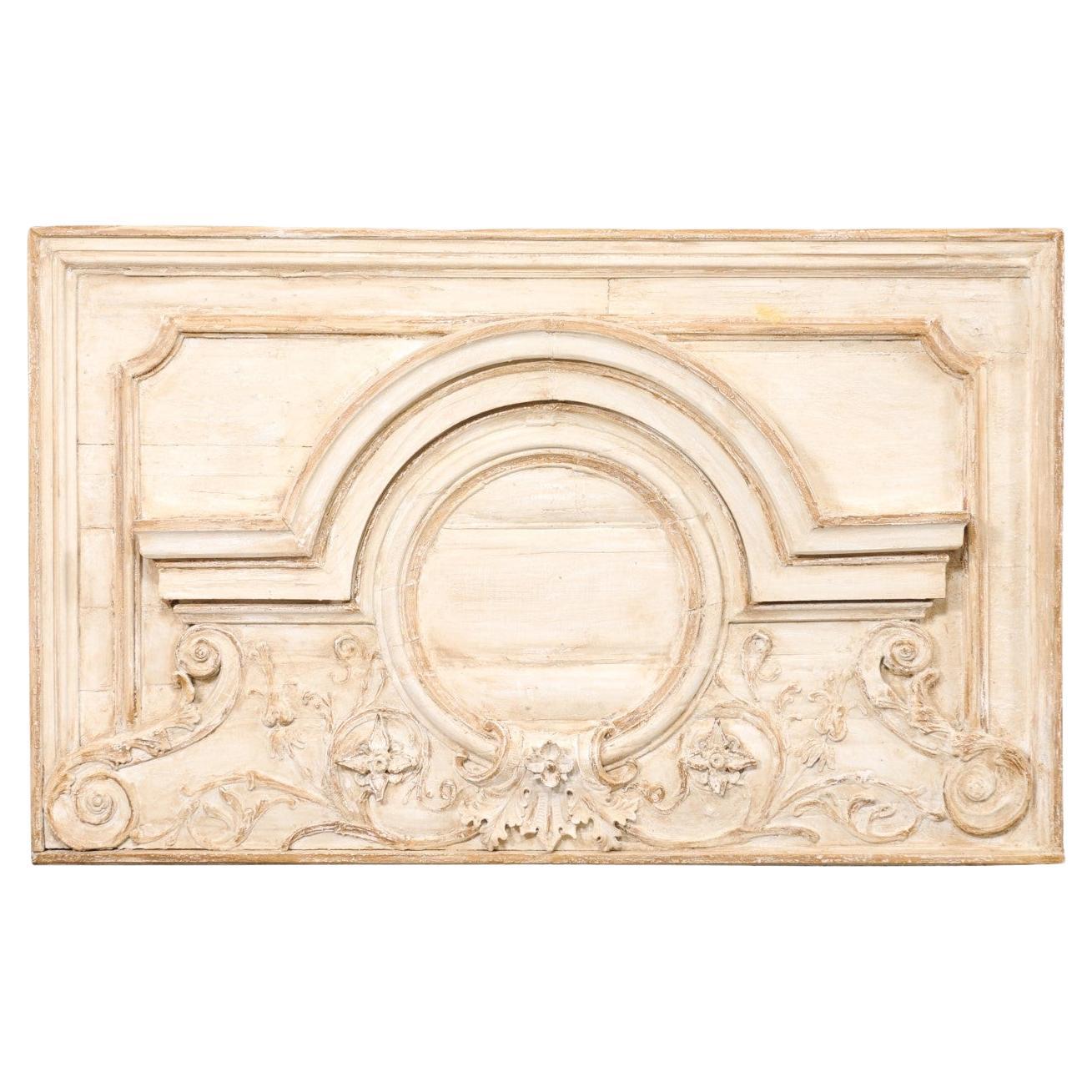 French 19th Century Relief-Carved Decorative Wall Panel, 5.5 Ft Width