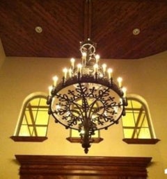 French 19th Century Renaissance Replica Wrought Iron Chandelier