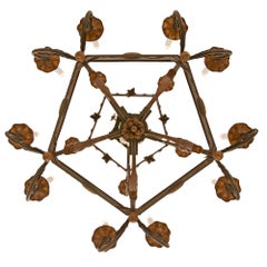 French 19th Century Renaissance St. Bronze, Metal & Wrought Iron Chandelier