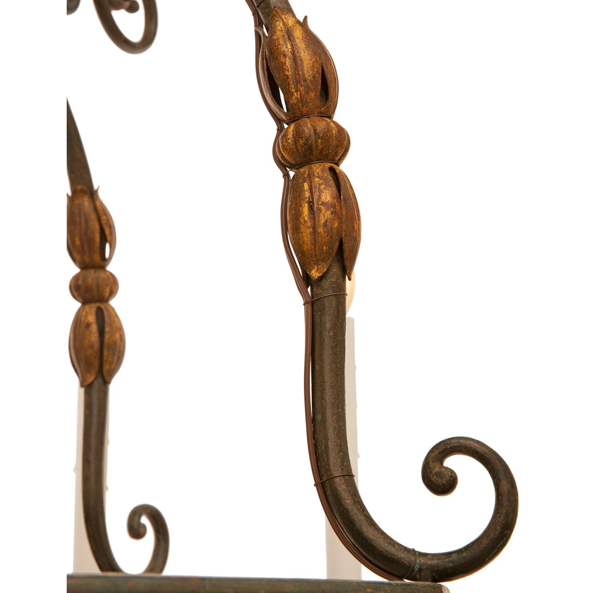 French 19th Century Renaissance St. Bronze, Metal & Wrought Iron Chandelier For Sale 1